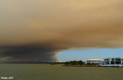 Red-dust sunset as west Australia braces for cyclone