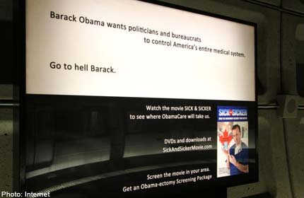 Go to hell Barack': Row over Washington Metro ad