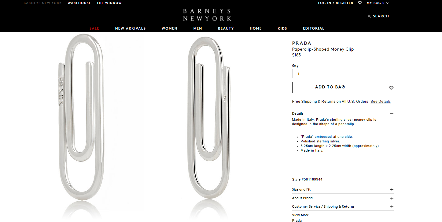 Is the $185 Prada 'paperclip' fashion's latest mundane must-have?, Prada
