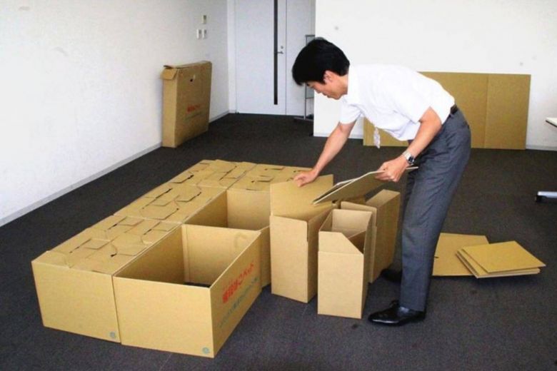 At disaster evacuation centres in Japan, cardboard boxes beds