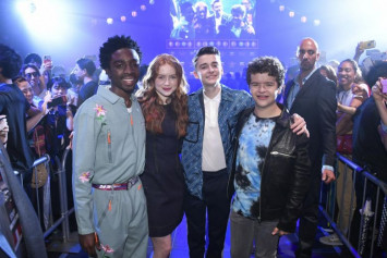 Stranger Things' teenage cast play pranks and throw food at one another off the set