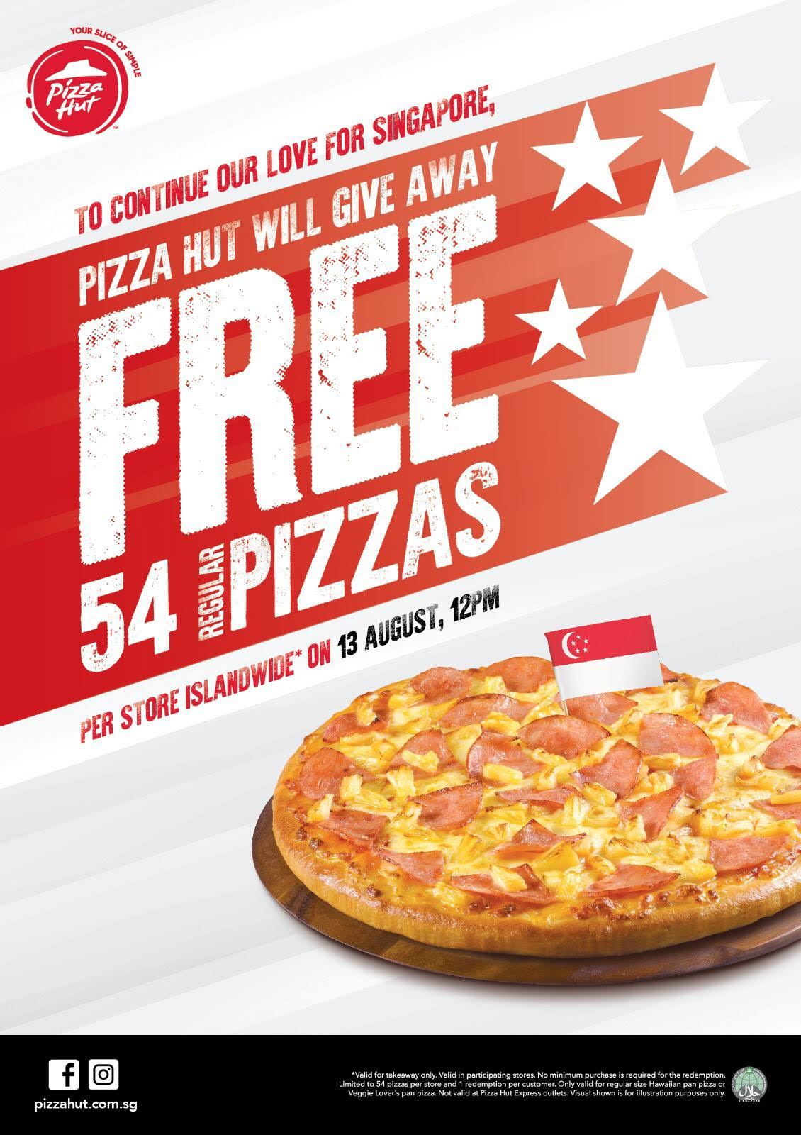 Pizza Hut giving away 3,186 free pizzas to celebrate National Day