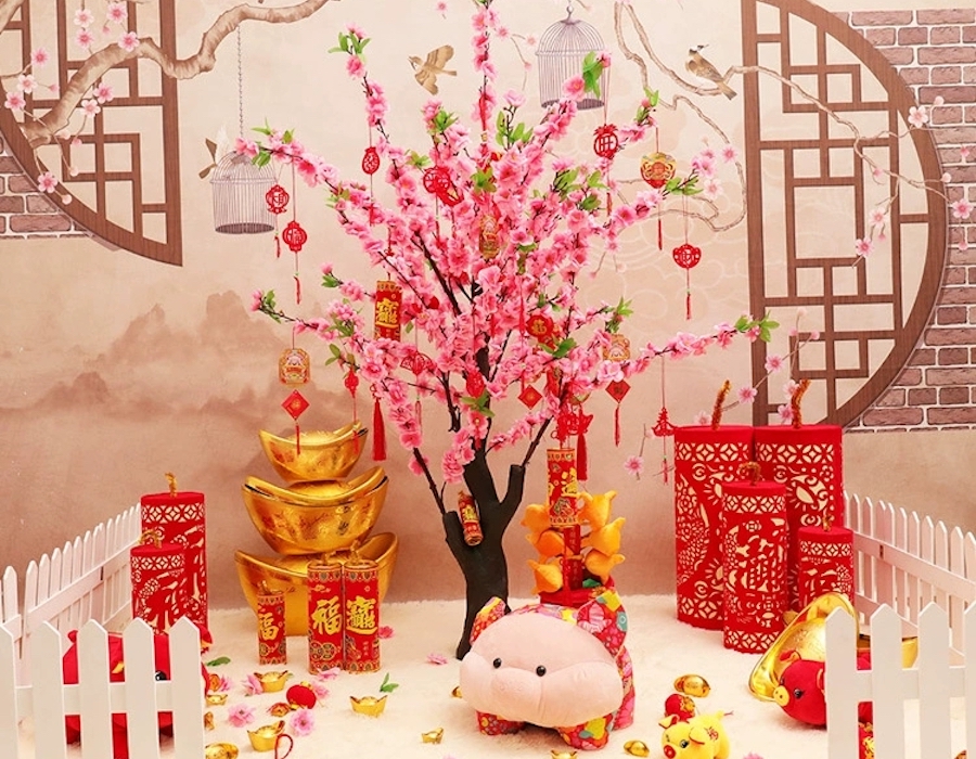 CNY decor  Chinese new year decorations, Chinese new year flower