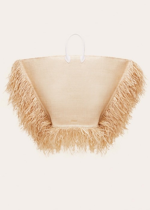 Jacquemus Le grand Baci fringed raffia maxi bag