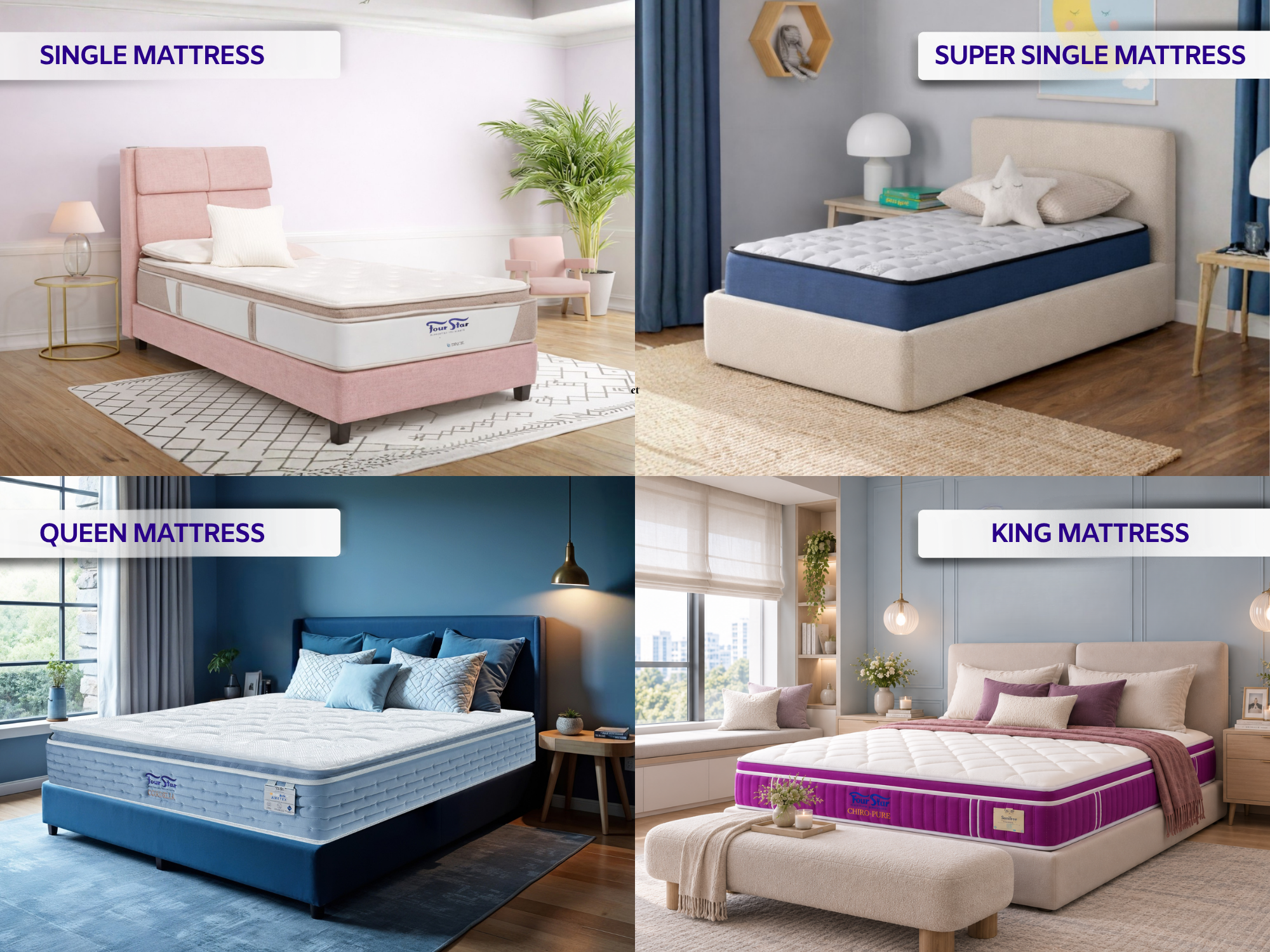 Four Star has up to 85% off mattresses, free mattress size upgrades at Kallang Flagship Year End Sale Four Star has up to 85% off mattresses, free mattress size upgrades at Kallang Flagship Year End Sale