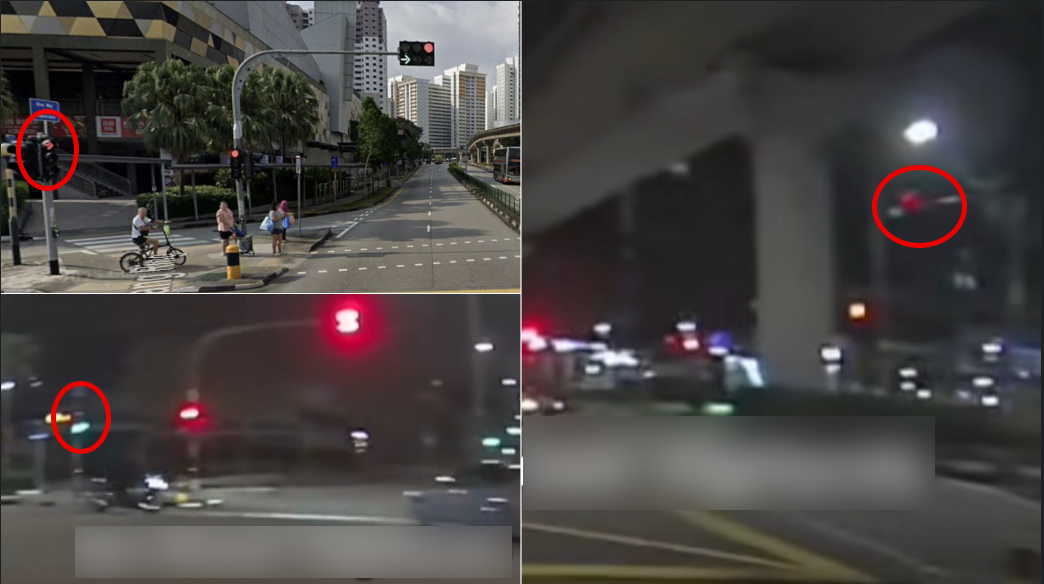 Traffic light signals at the time of accident.