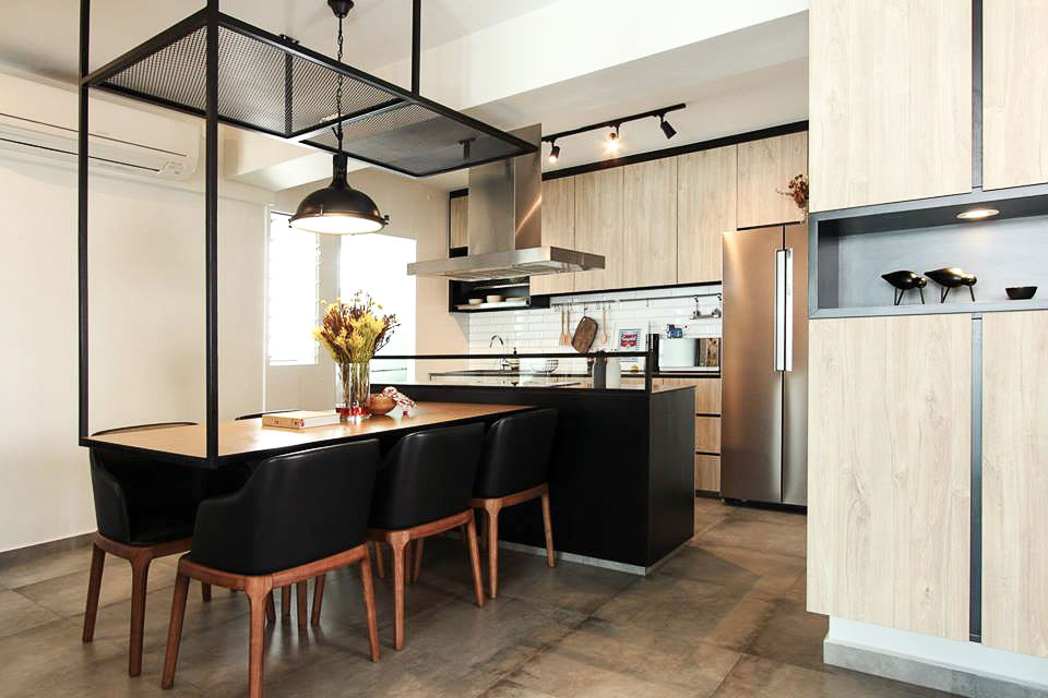 kitchen island with integrated dining table uk