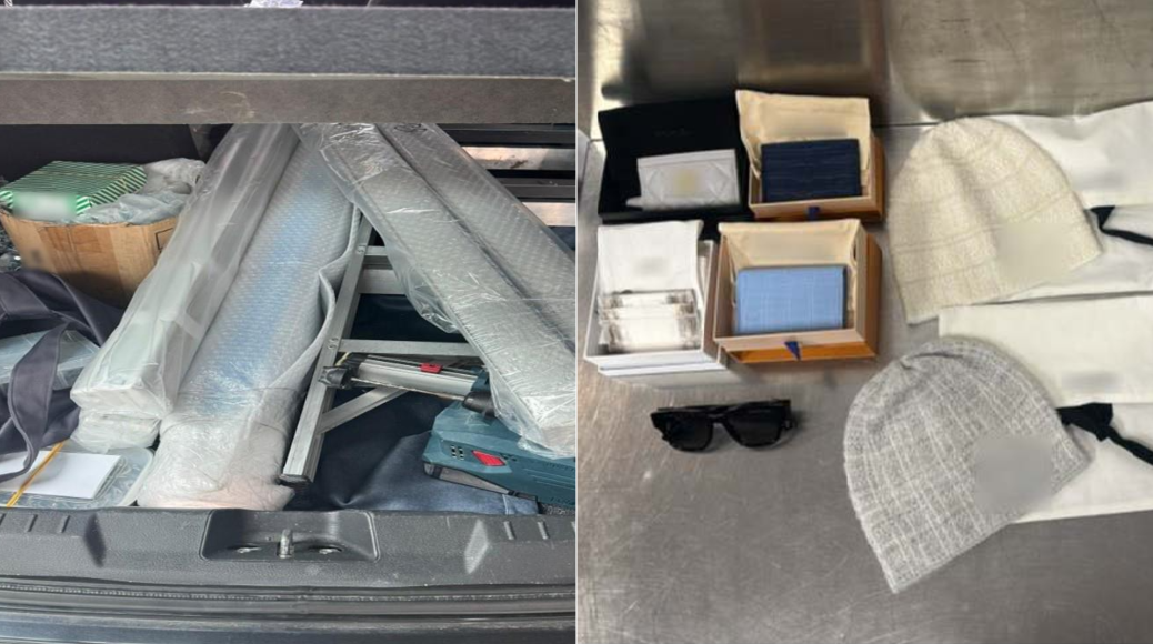 Among the travellers caught for failing to declare and pay taxes, one was found with six sets of roller blinds, another was found with an undeclared assortment of luxury goods.