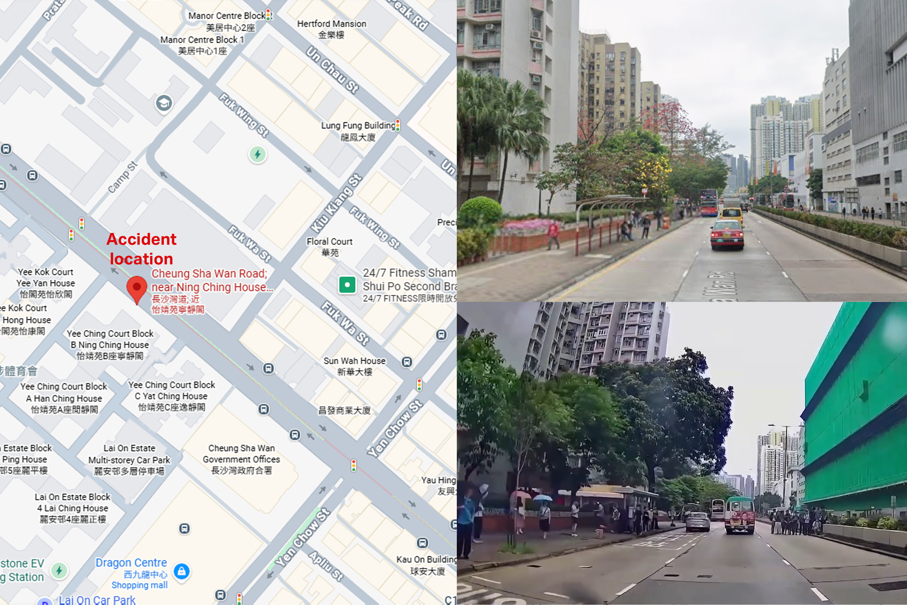 Map showing where the accident happened.
