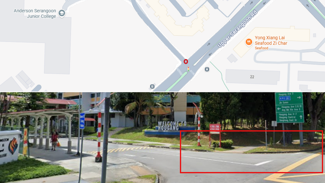 The accident occurred along Upper Serangoon Road, outside Anderson Serangoon Junior College.