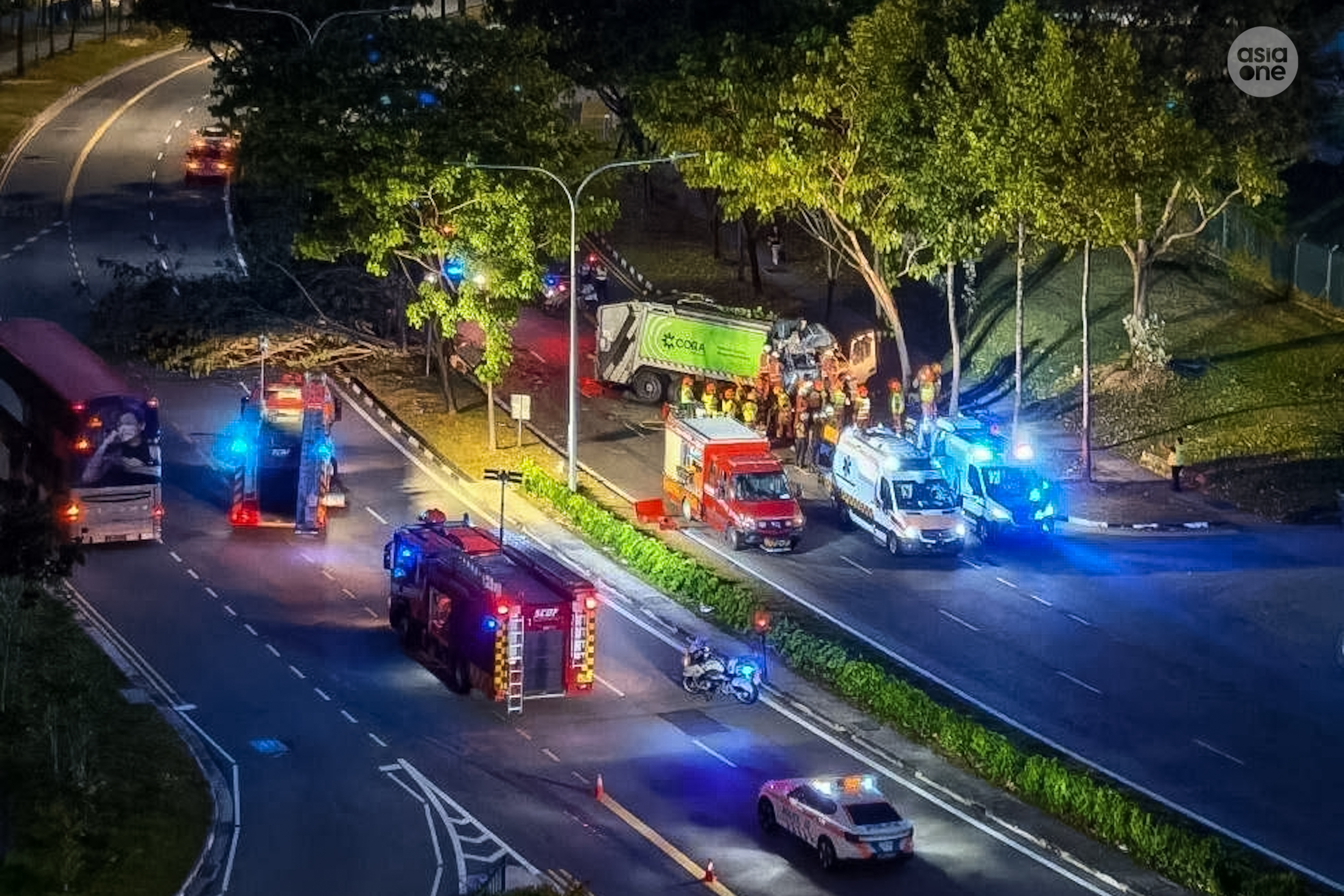 Roads were closed off during the rescue operation. 