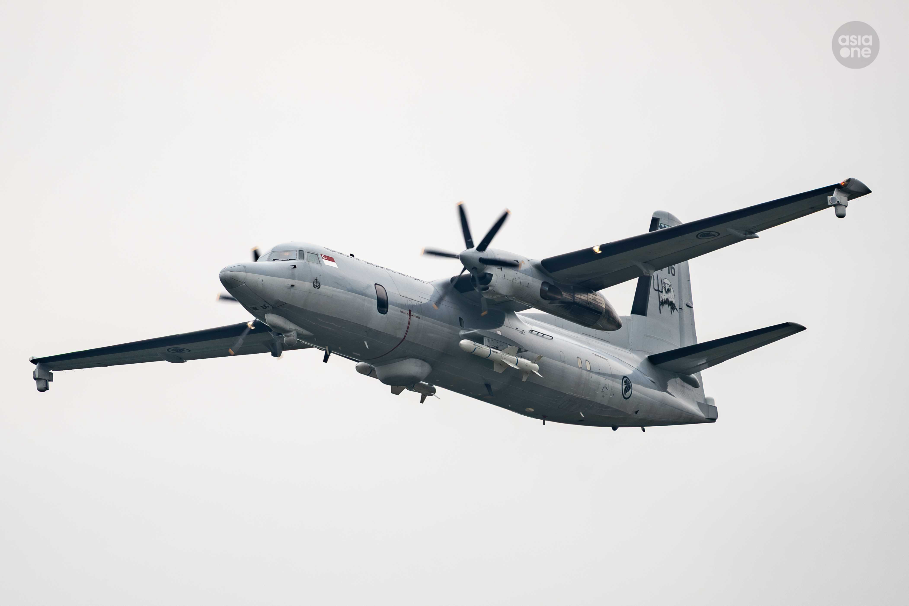 A Republic of Singapore Air Force Fokker 50 MPA in flight.