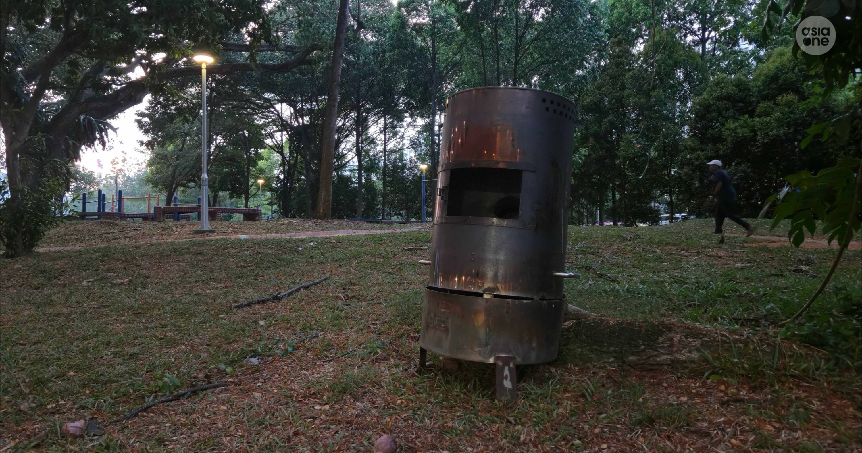 Joss paper burning should be done in burners such as this, and not on open grass patches or spaces.