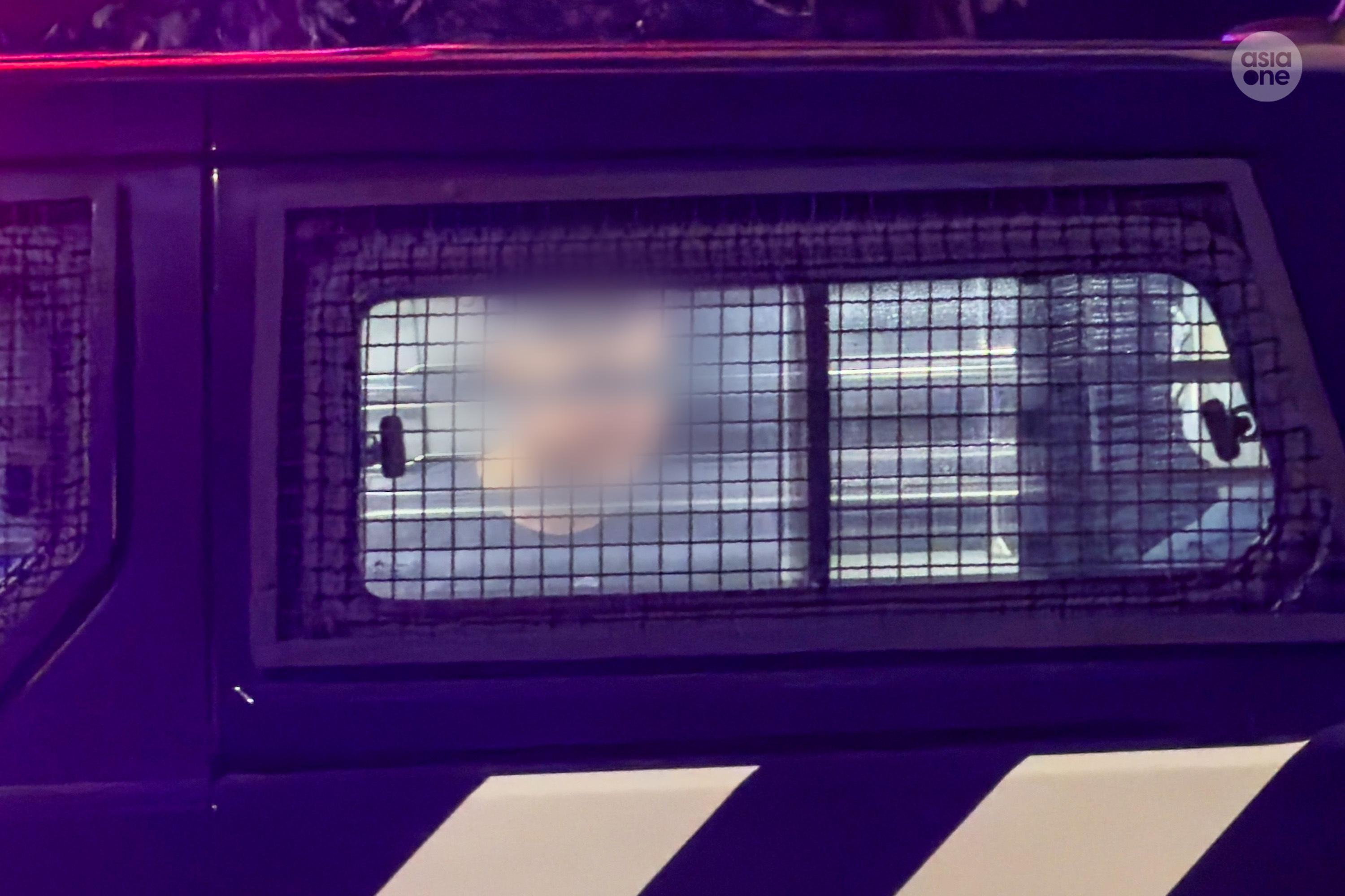 The 22-year-old male driver was led away in a police van following his arrest.