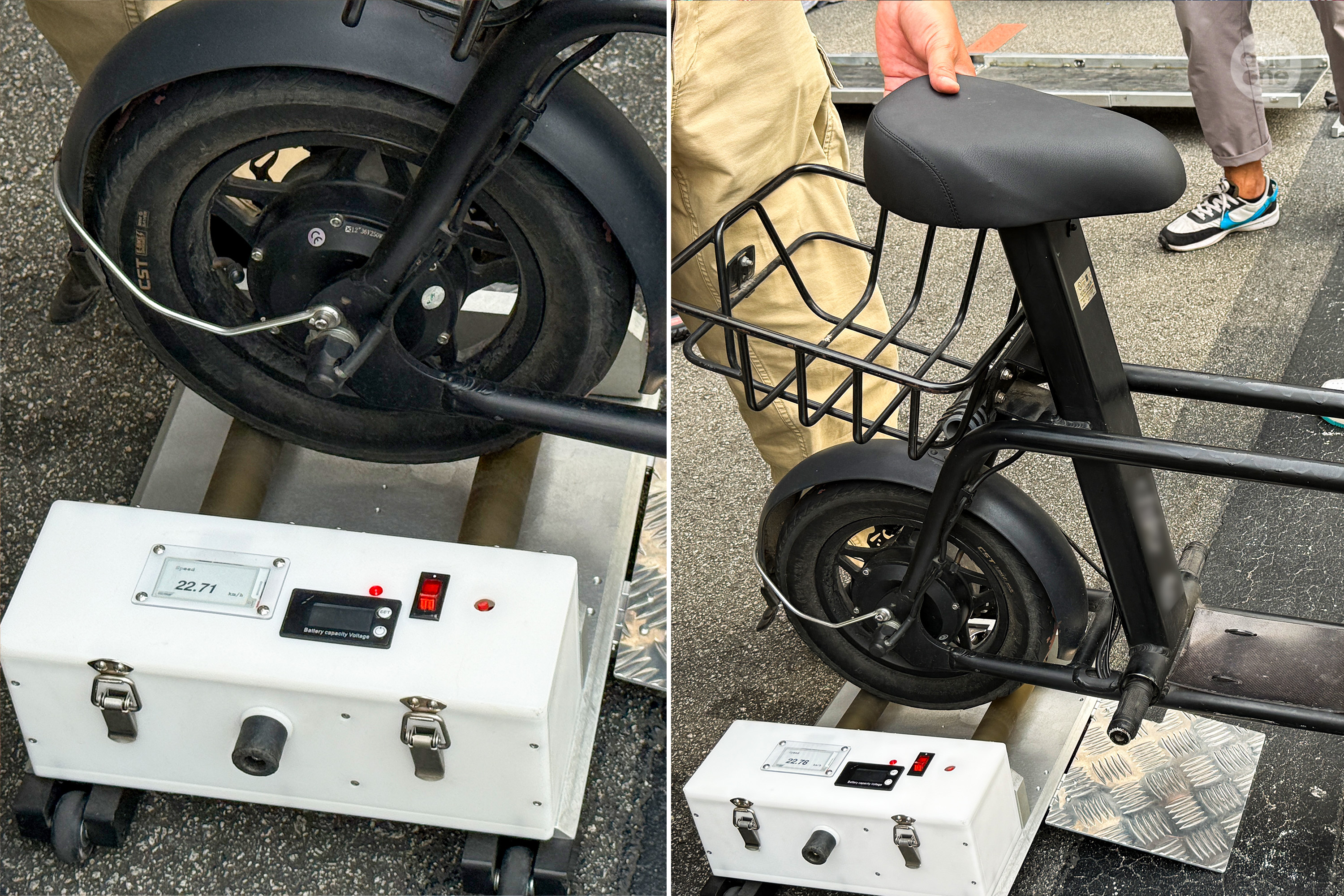 The speed measurement device in action.