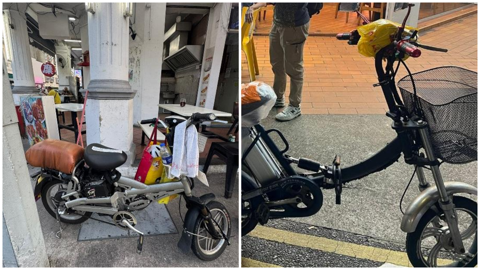 A non-compliant PAB fitted with start-up button (left) and a non-compliant PMD.