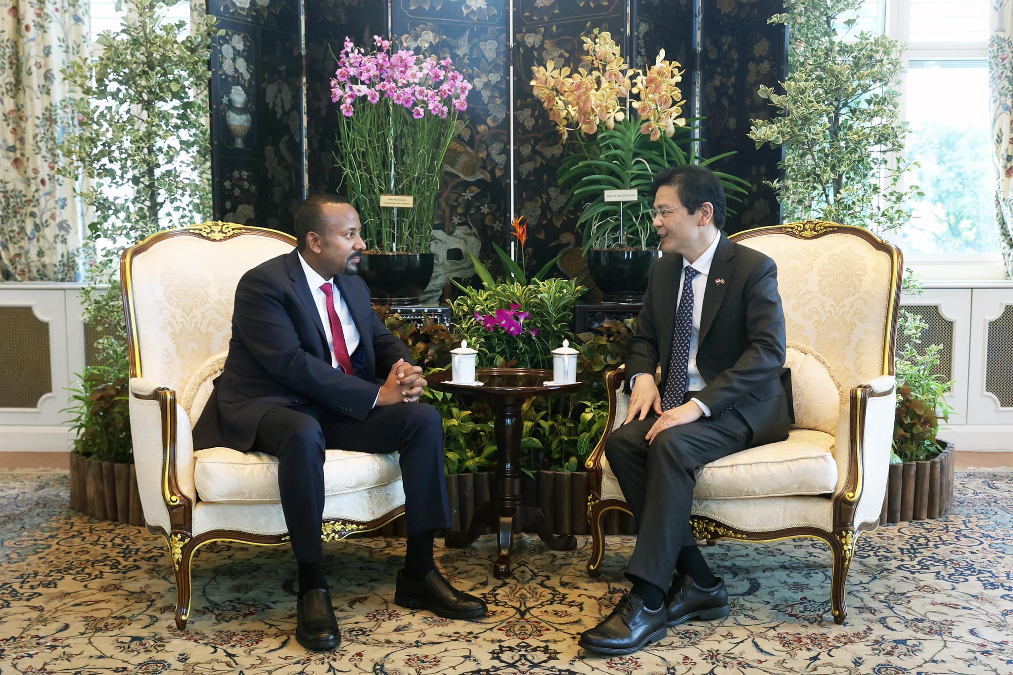 PM Wong at a meeting with Ethiopian PM Dr Abiy Ahmed Ali in Singapore on Jun 5, 2024.
