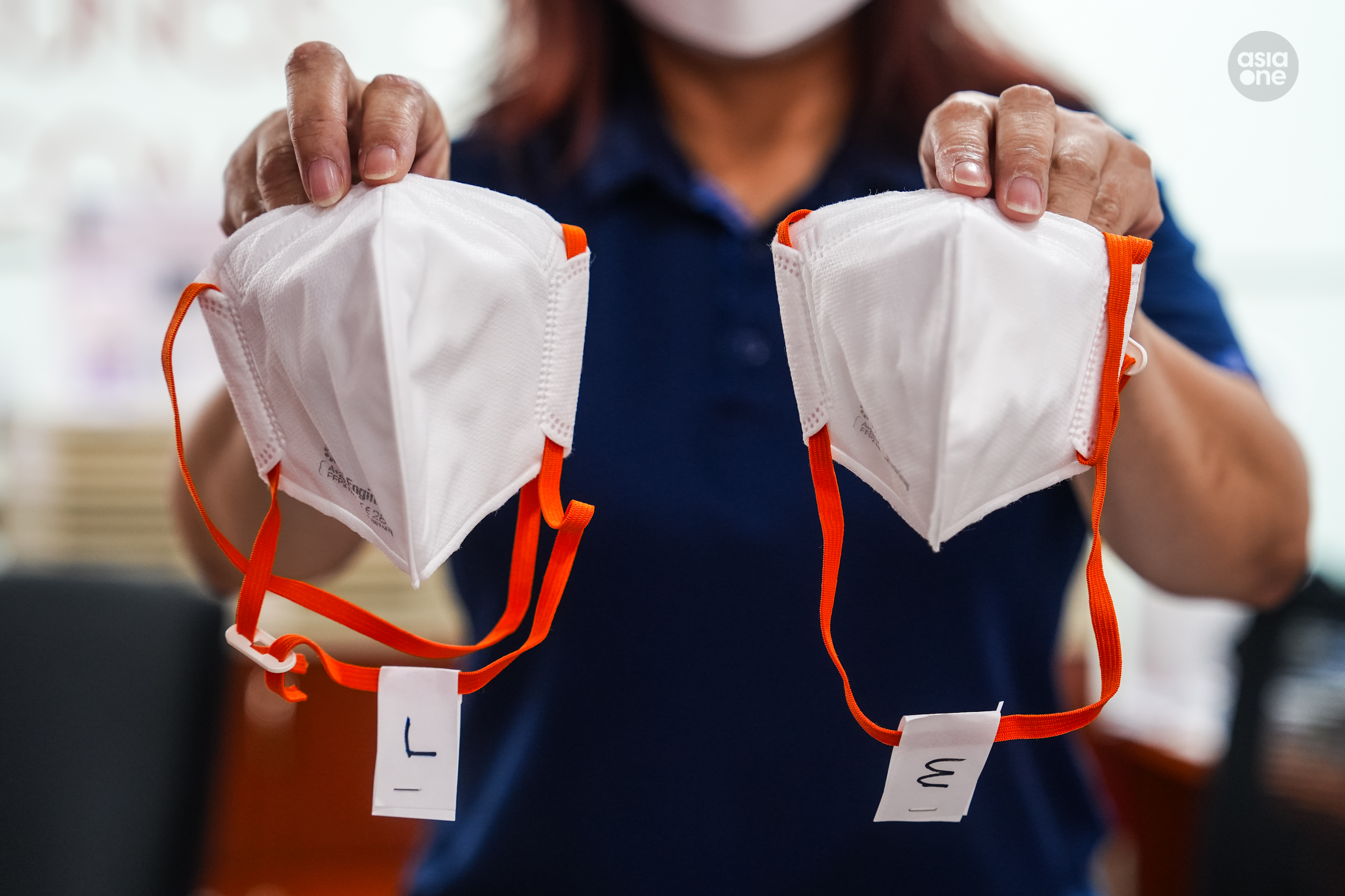 The N95 masks are available in two sizes: medium and large.