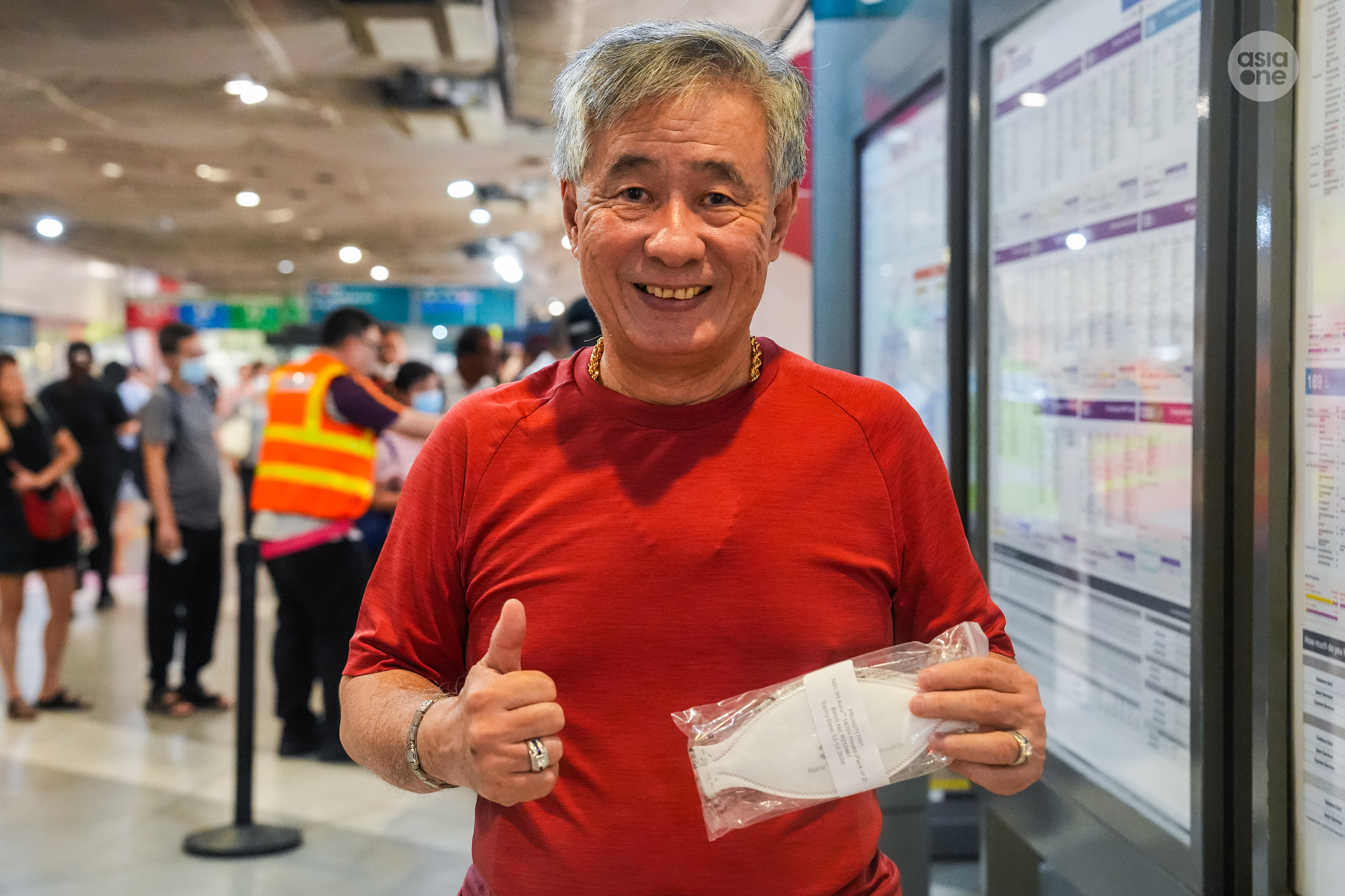 Bernard Goh, 65, did not mind the waiting time and was glad to be able to get some N95 masks for standby.