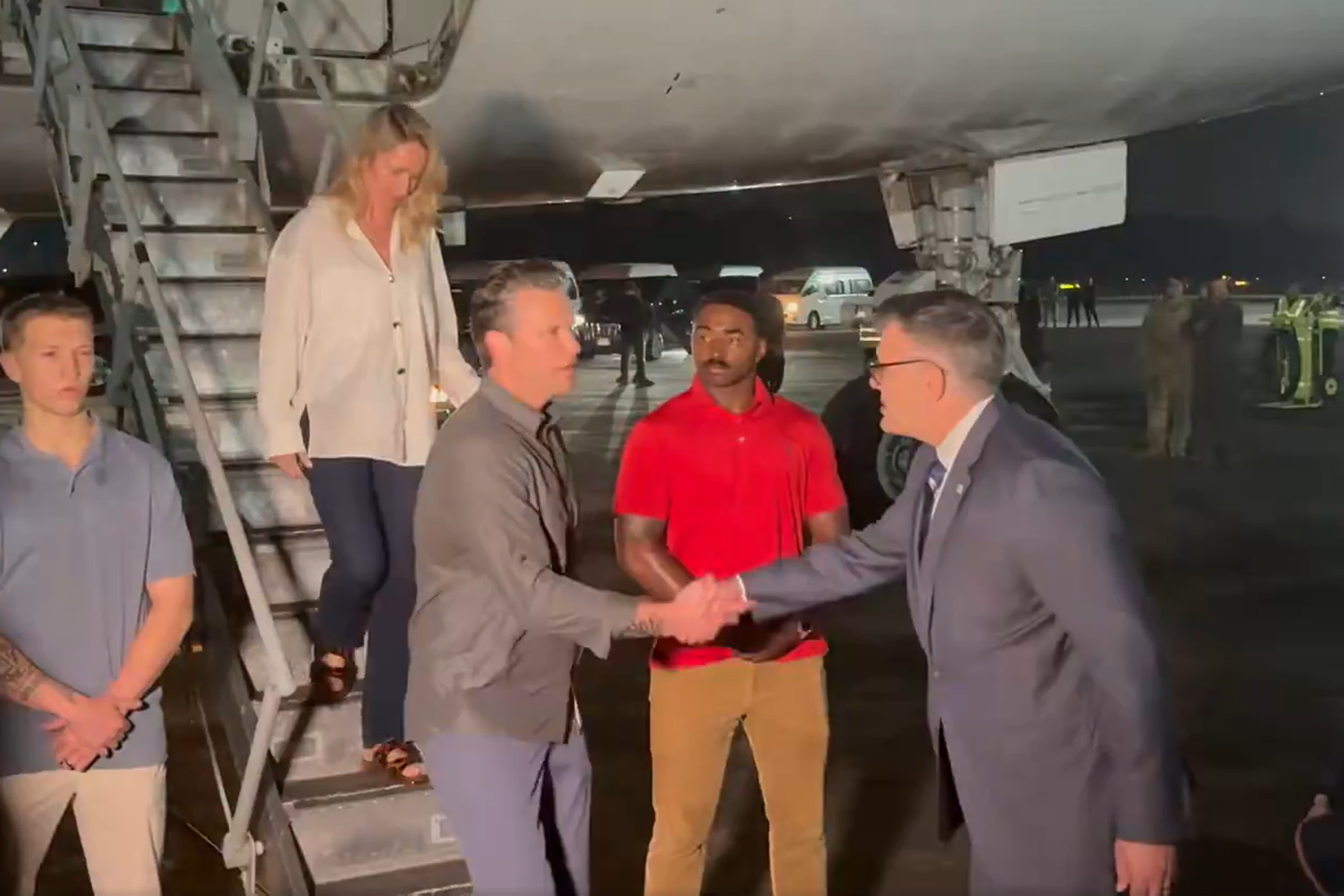 Pete Hegseth received by US embassy and military officials at Singapore's Paya Lebar Air Base after landing on Friday (May 29) morning.