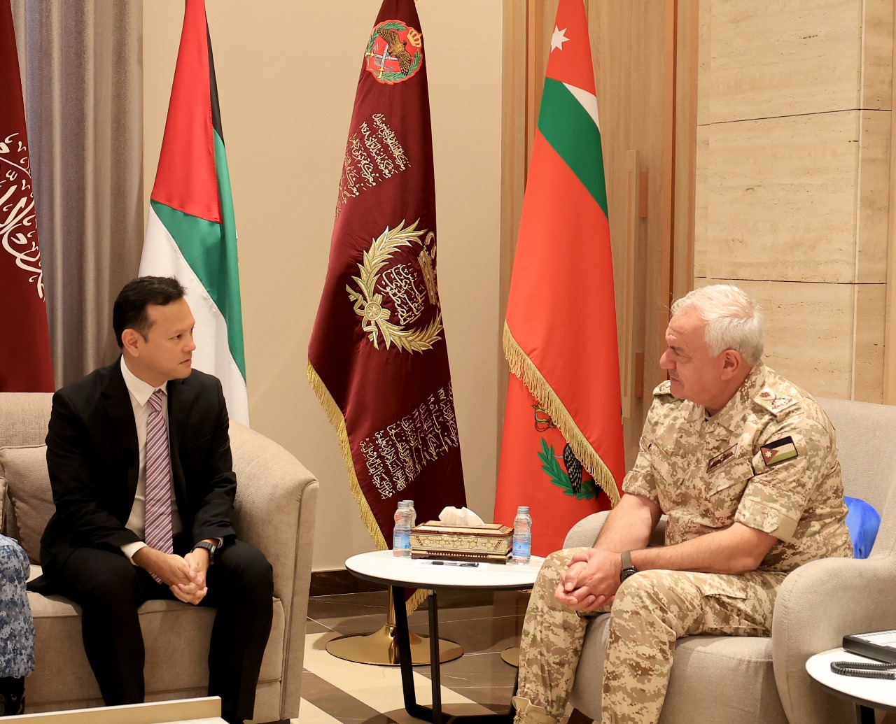 SMS Zaqy Mohamad meets with Jordan's Chairman of the Joint Chiefs of Staff, Major-General Yousef Huneiti