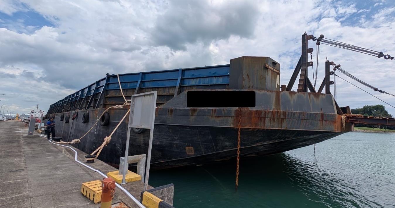 The unauthorised persons had hidden onboard the tugboat's barge when it was being towed to Singapore.