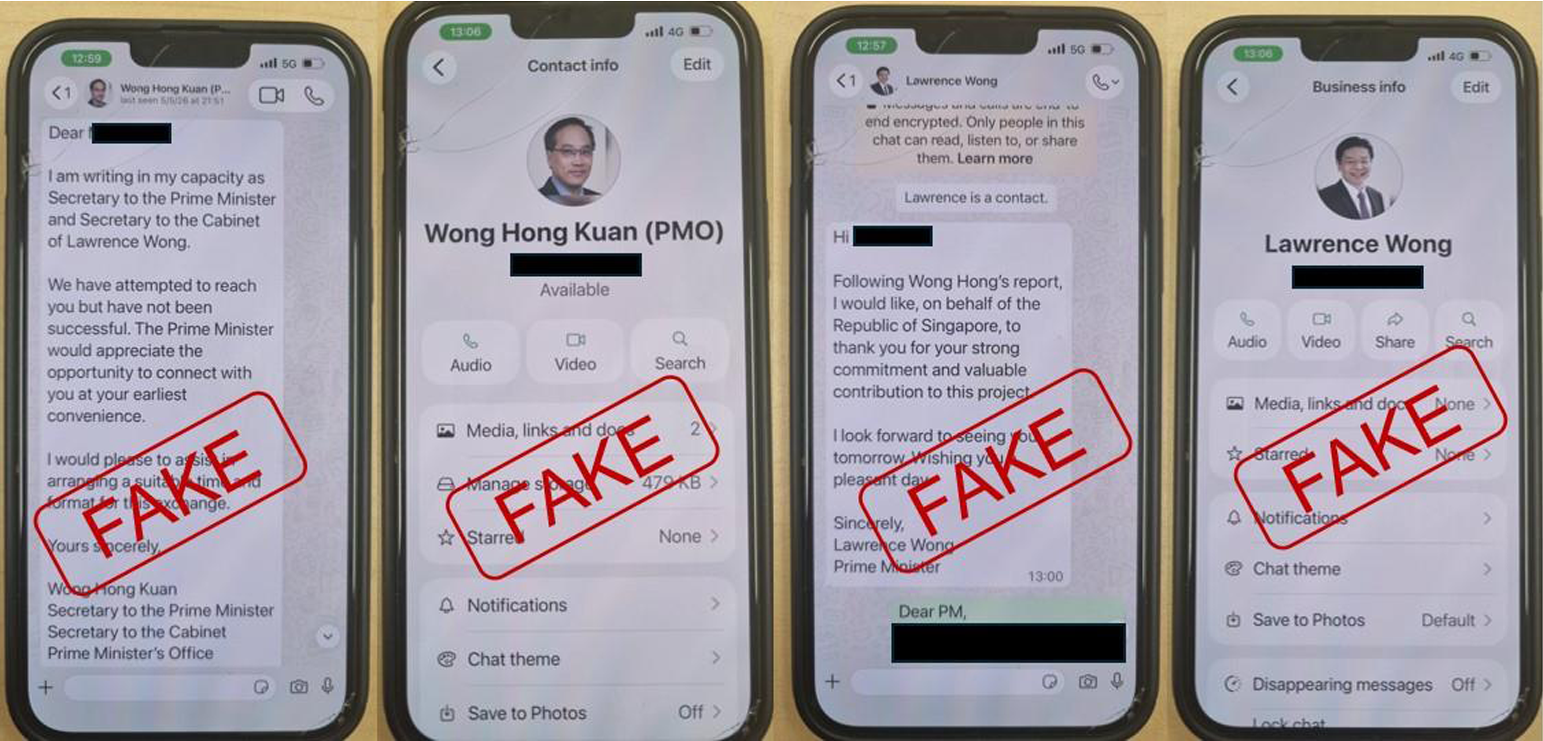 Screenshots of WhatsApp conversation between scammers and the victim.