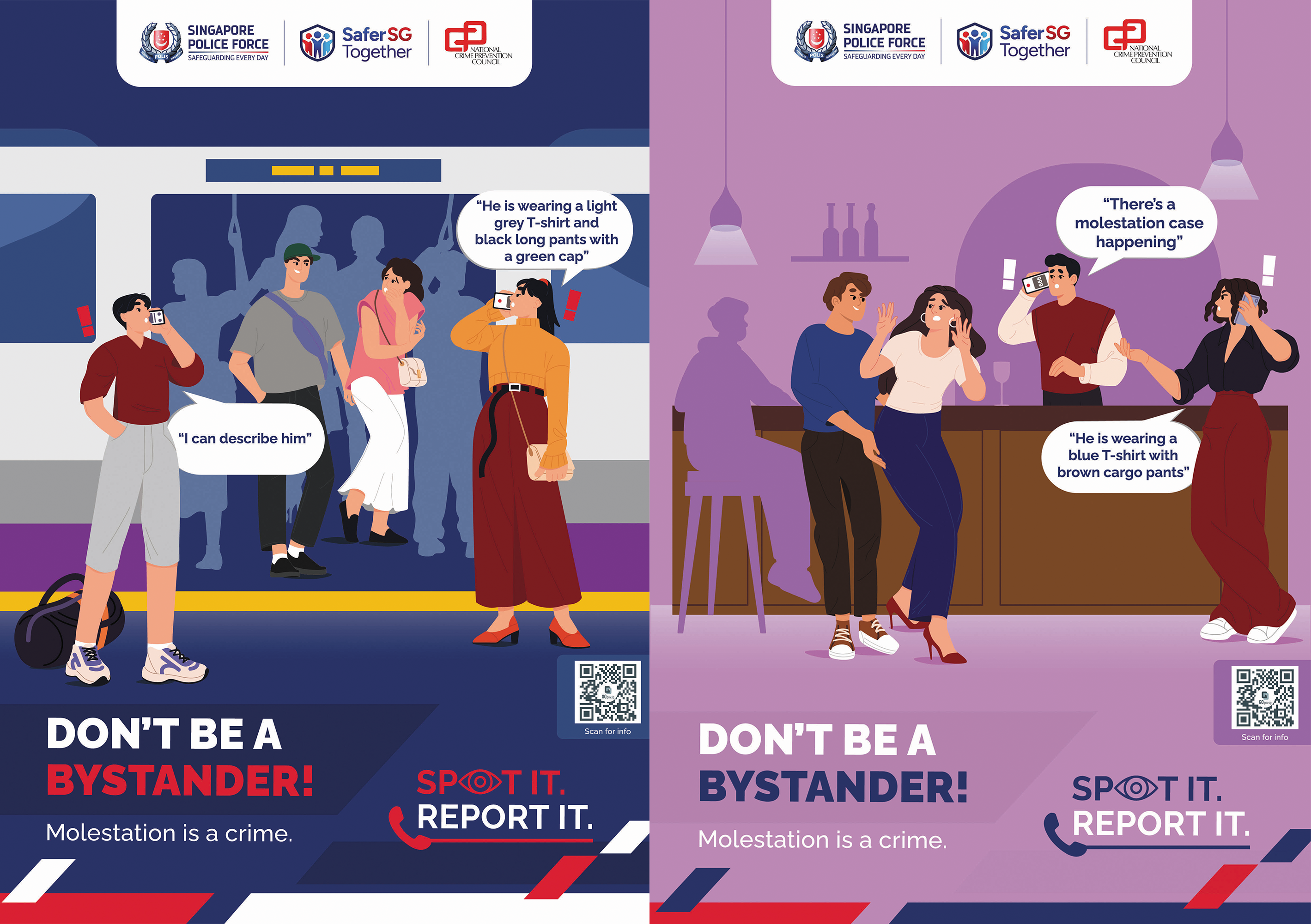 Anti-sexual crime campaign posters to be rolled out on public transport network and public entertainment outlets.