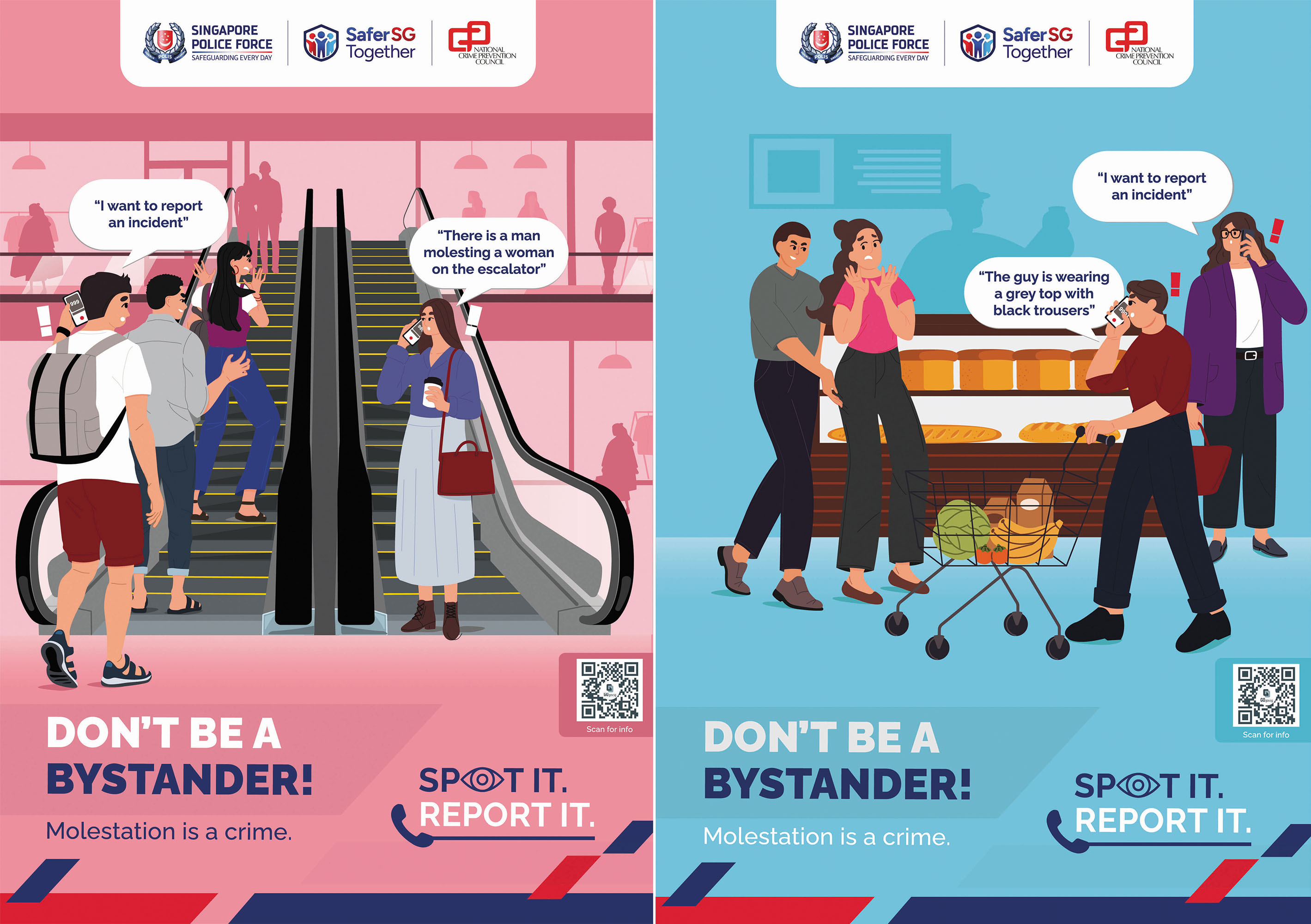 Anti-sexual crime campaign posters to be rolled at public places.