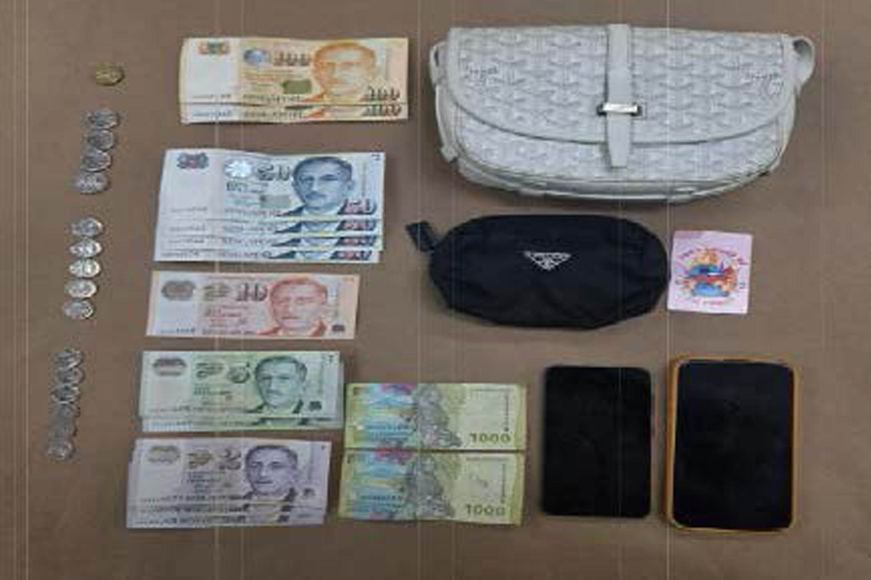 Exhibits seized from the trio during their arrest.