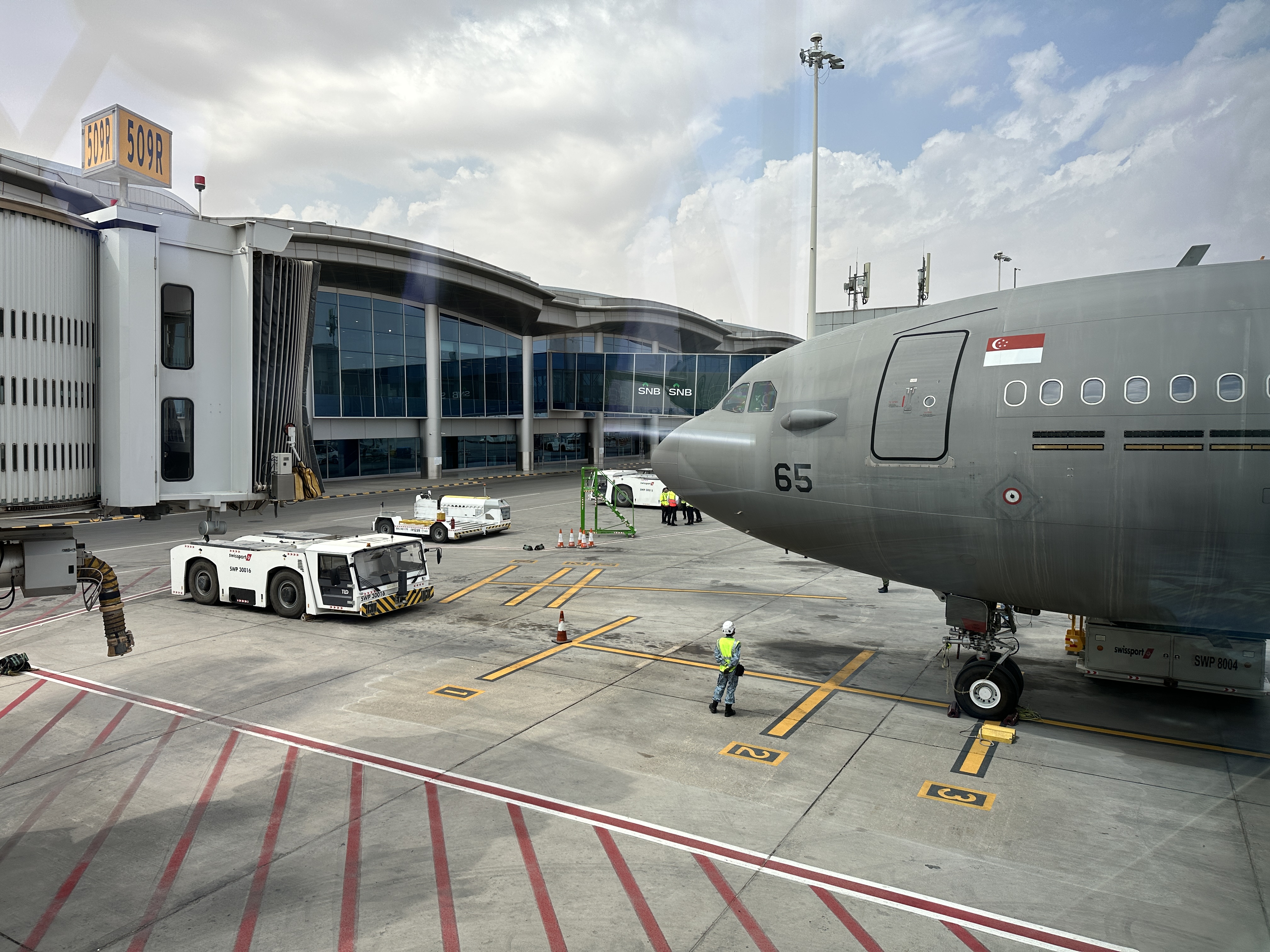 The Republic of Singapore Air Force's A330 MRTT at King Khalid International Airport on Tuesday (March 10).