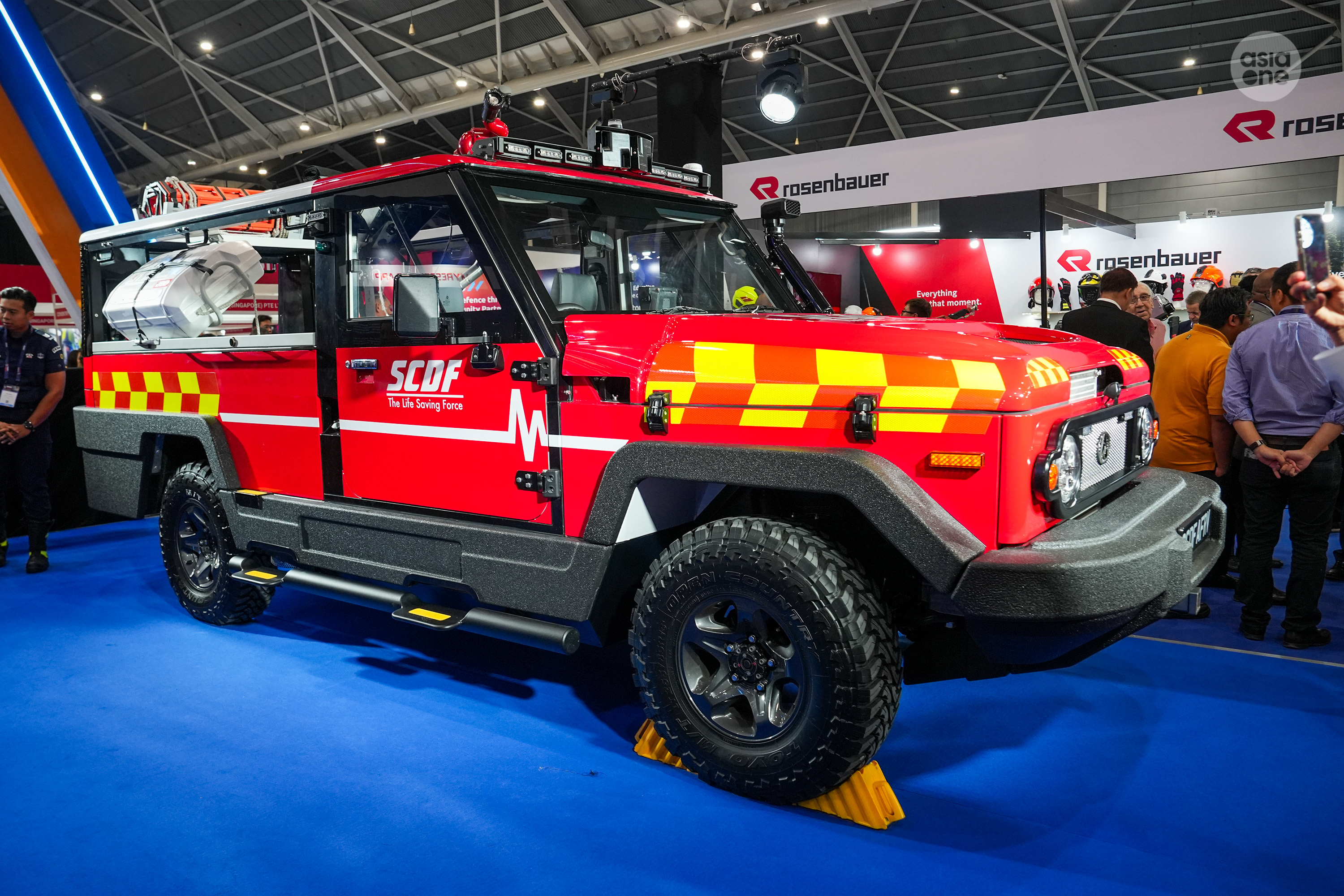 SCDF's new amphibious firefighting and rescue vehicle (AFRV).