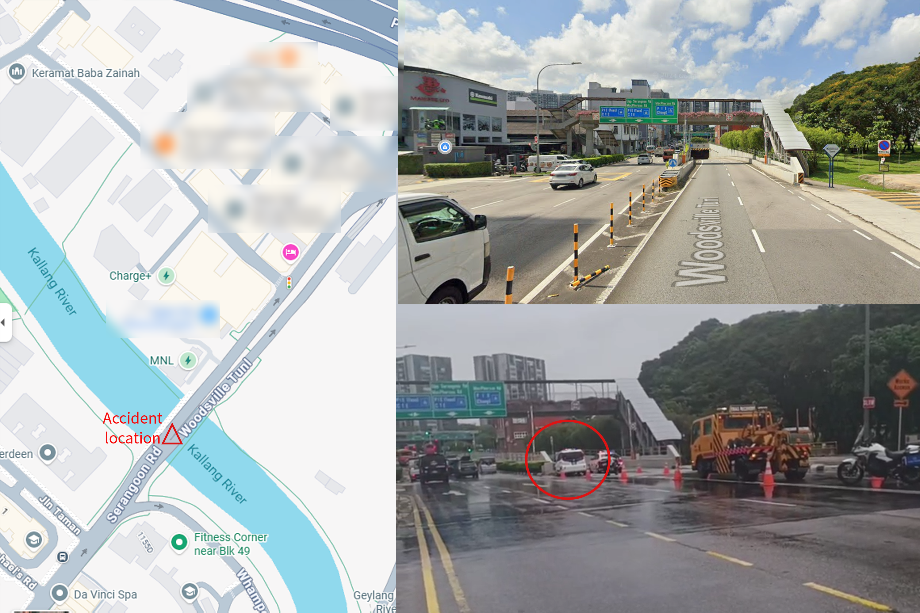 Map showing where the accident on Saturday (May 16) took place.