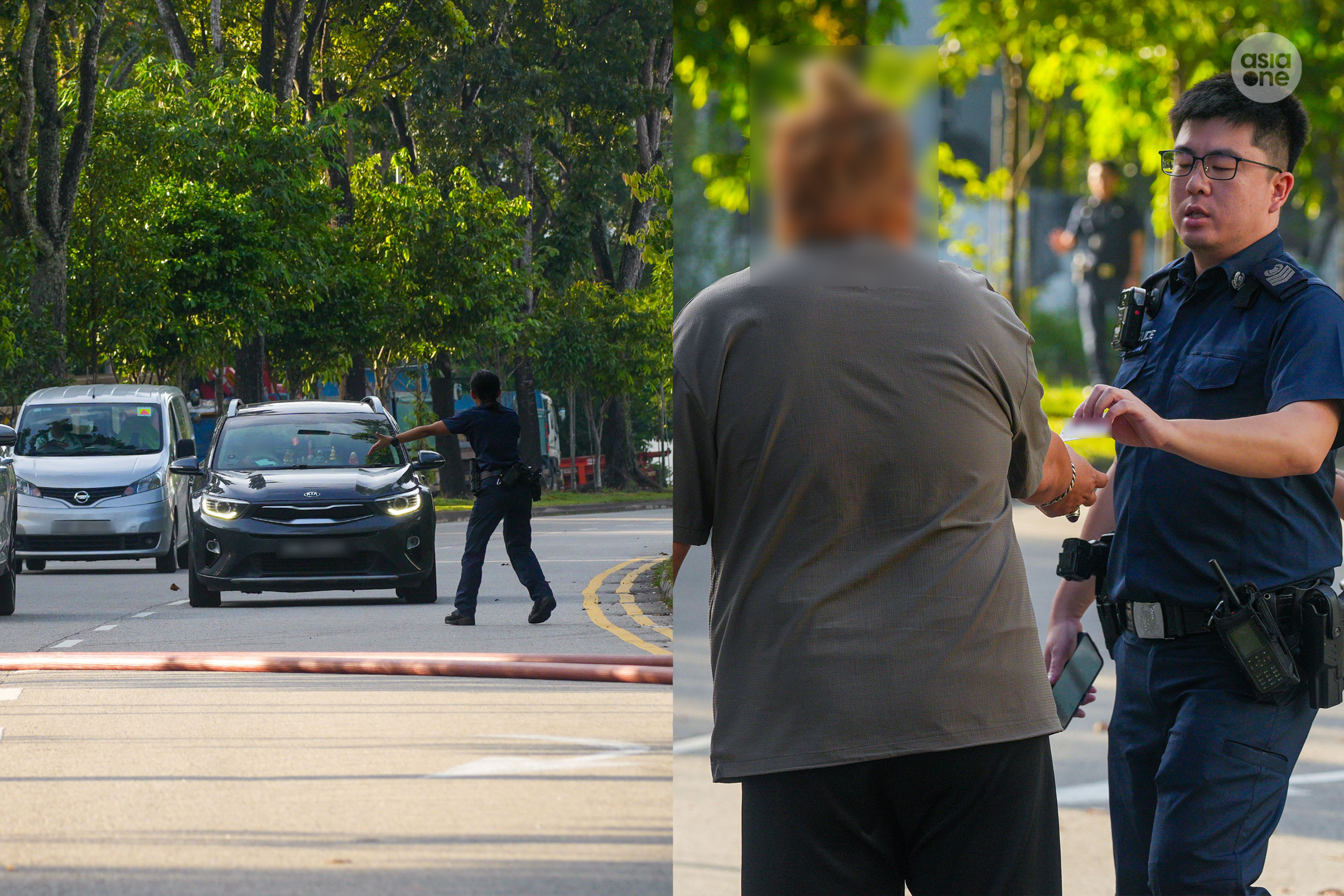 The male driver of a blue Kia car failed to comply with police officer's instructions and was later booked.