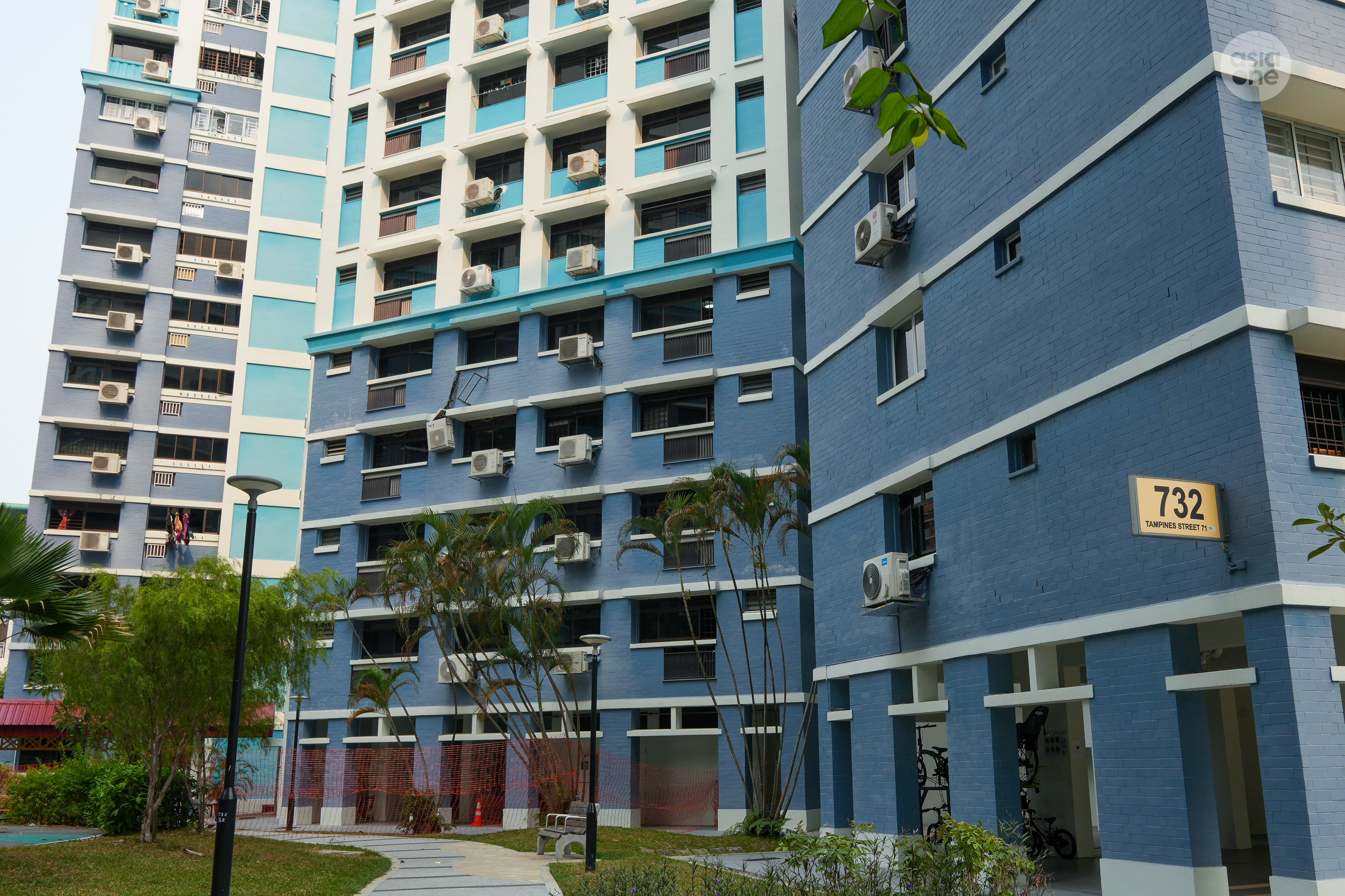 A cordon has been placed at the ground floor area beneath the affected unit.