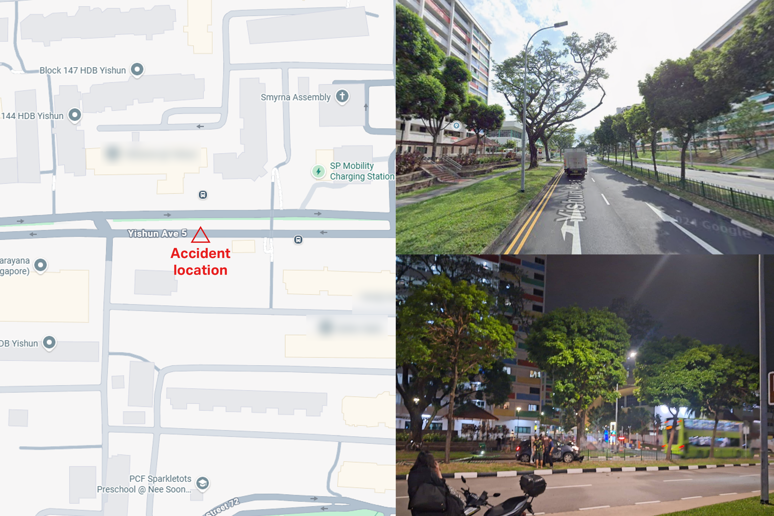 Map showing where the accident happened on Monday (May 26) night.