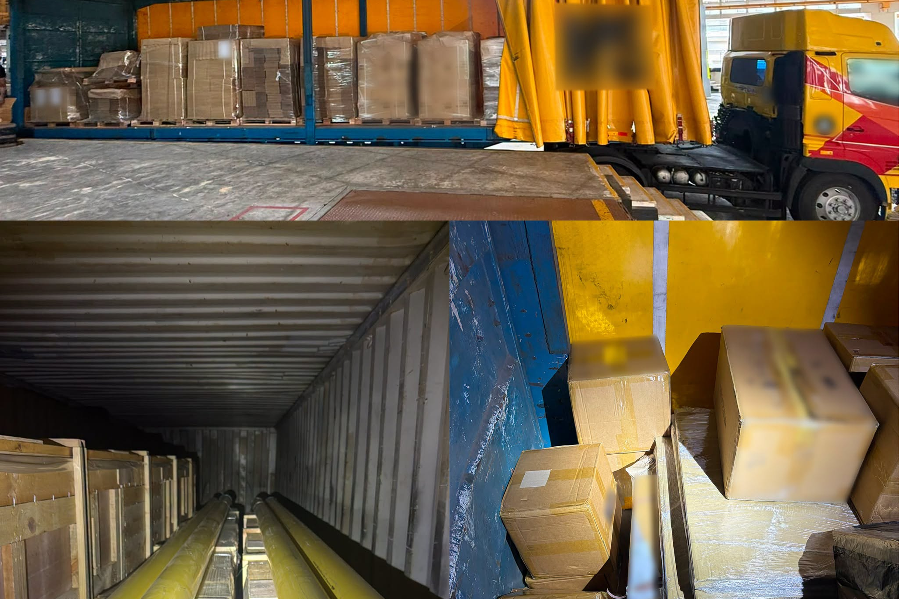 The cargo area of the Malaysia-registered lorry where over 10,000 vapes and pods were found.