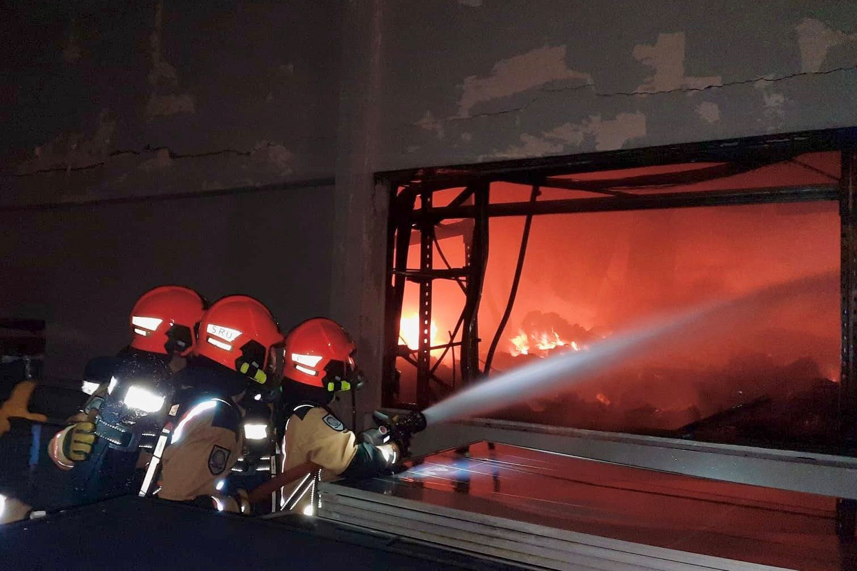 The fire at 3 Gul Crescent involved a warehouse measuring about one football field.