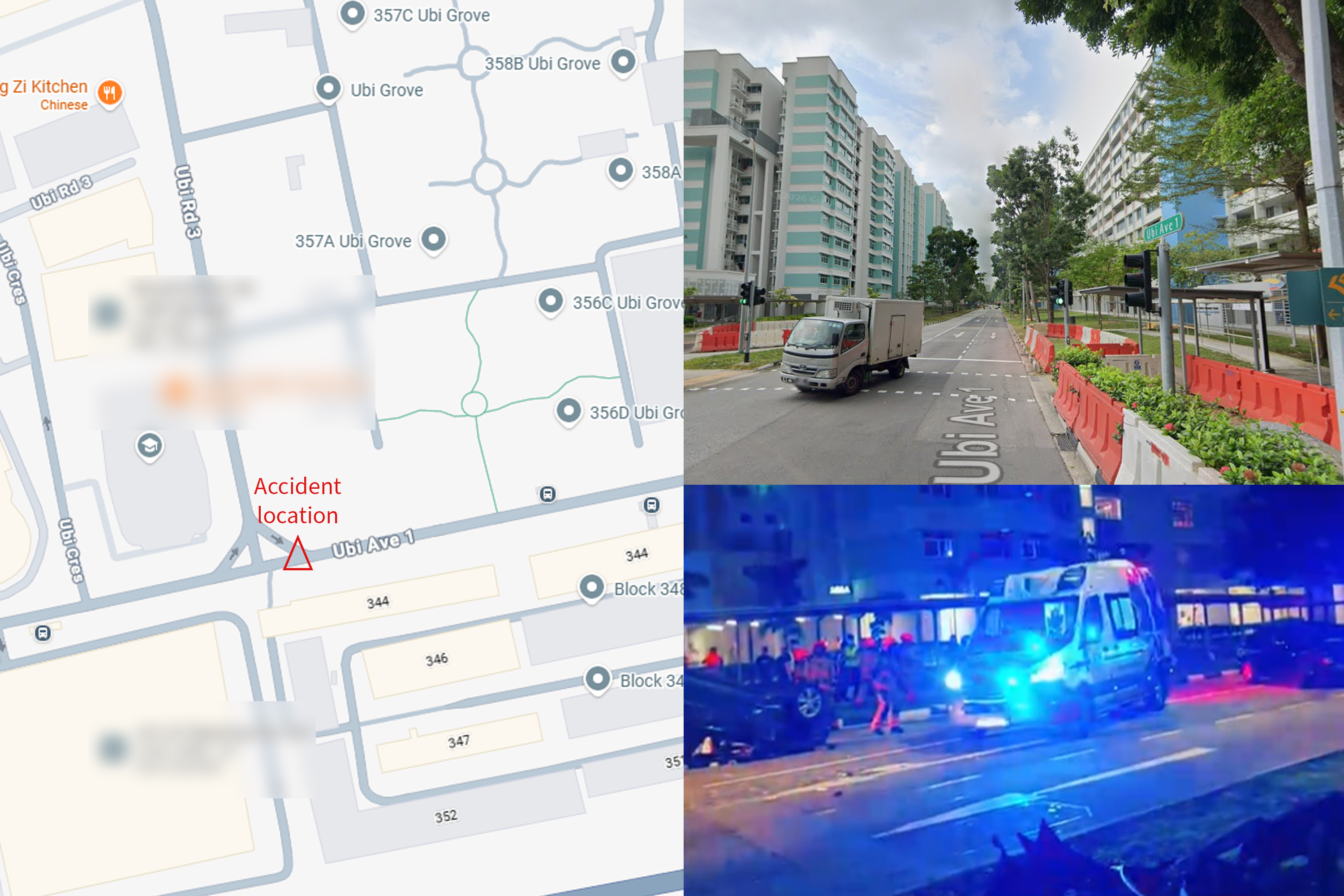 Map showing where the accident in Ubi happened.