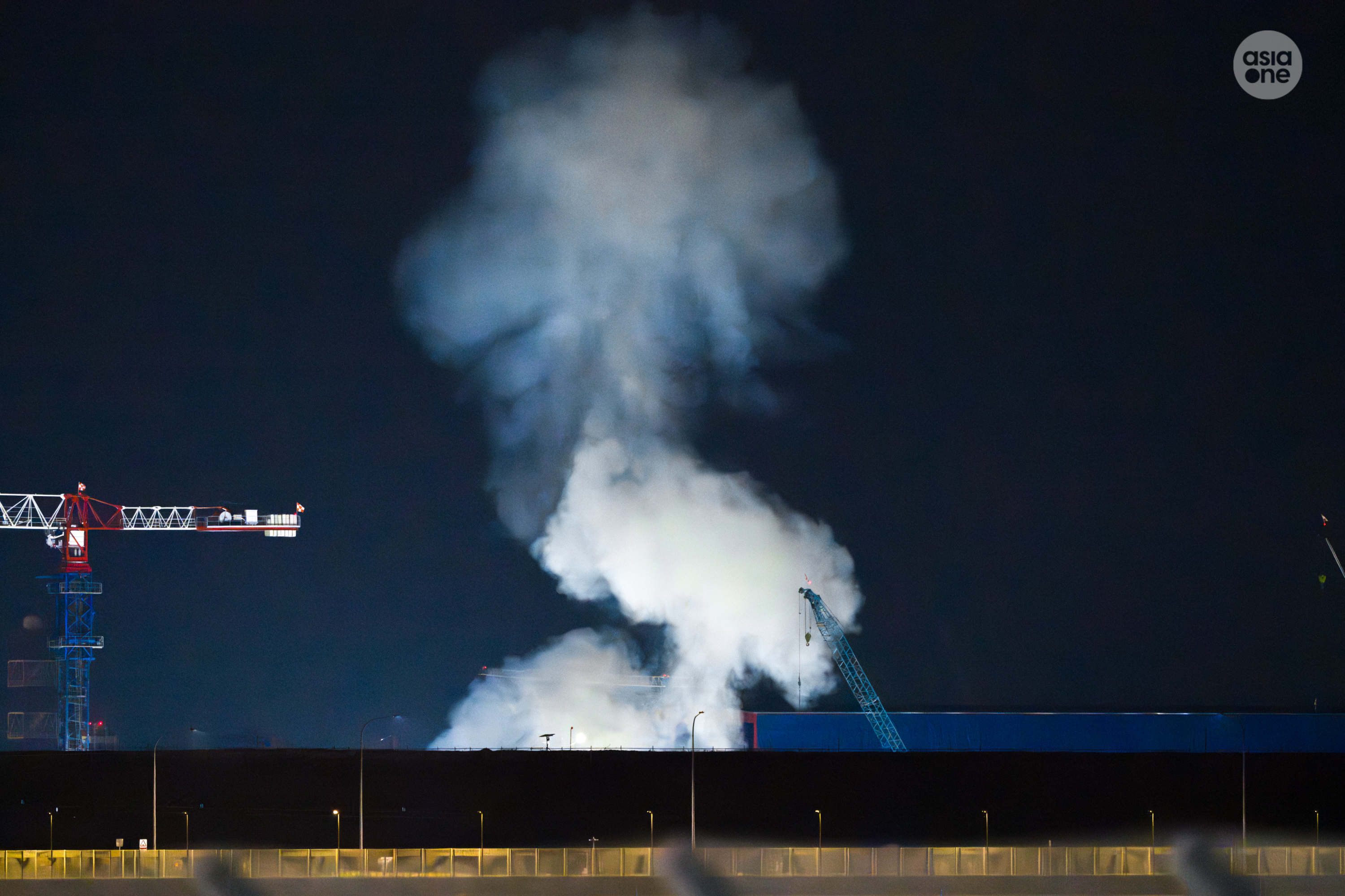 A smoke plume over the detonation site on Thursday (April 2) morning.