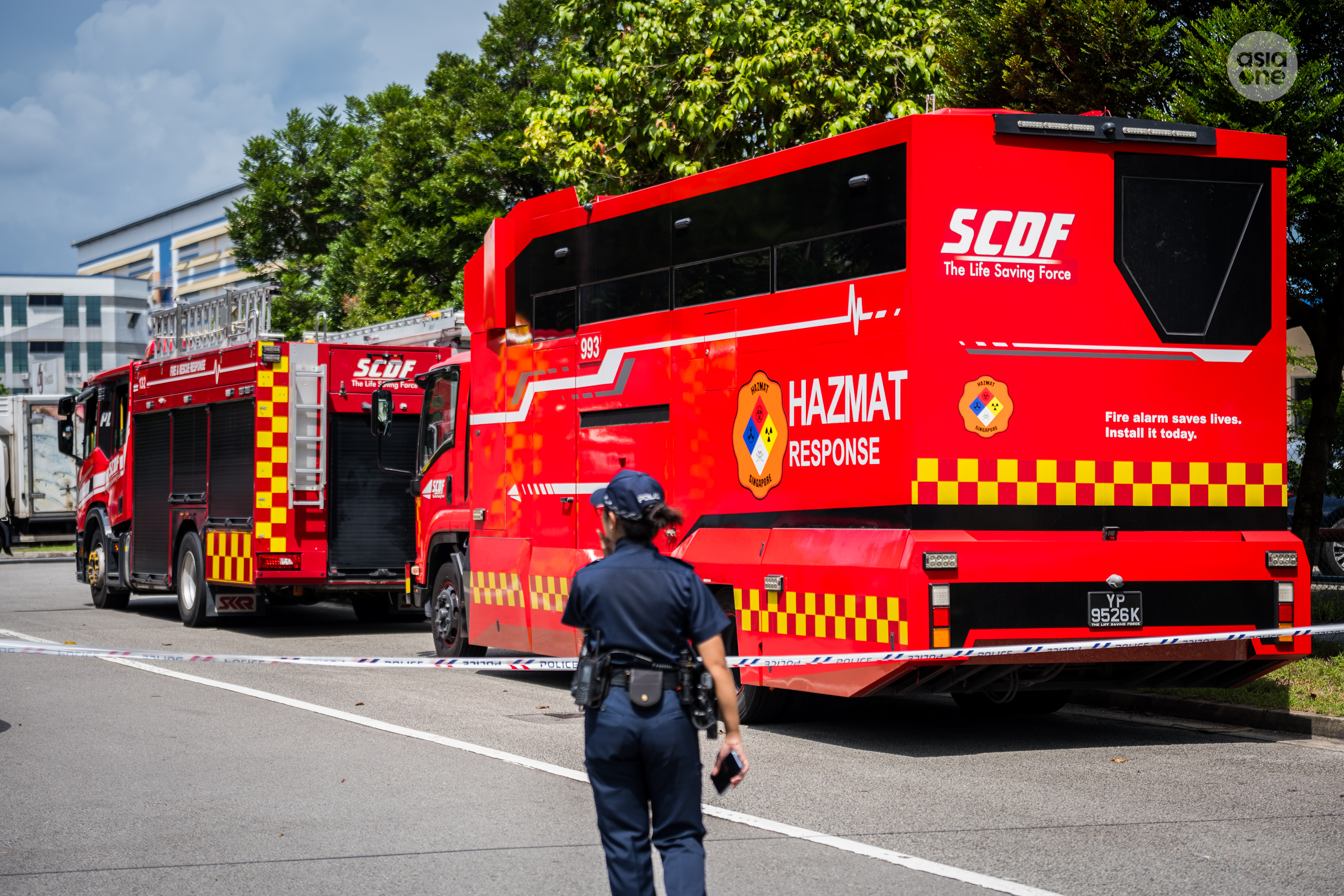 By 3pm, at least one SCDF hazardous materials support vehicle and one hazardous materials mitigation vehicle were deployed to the scene at No. 11 Fishery Port Road.