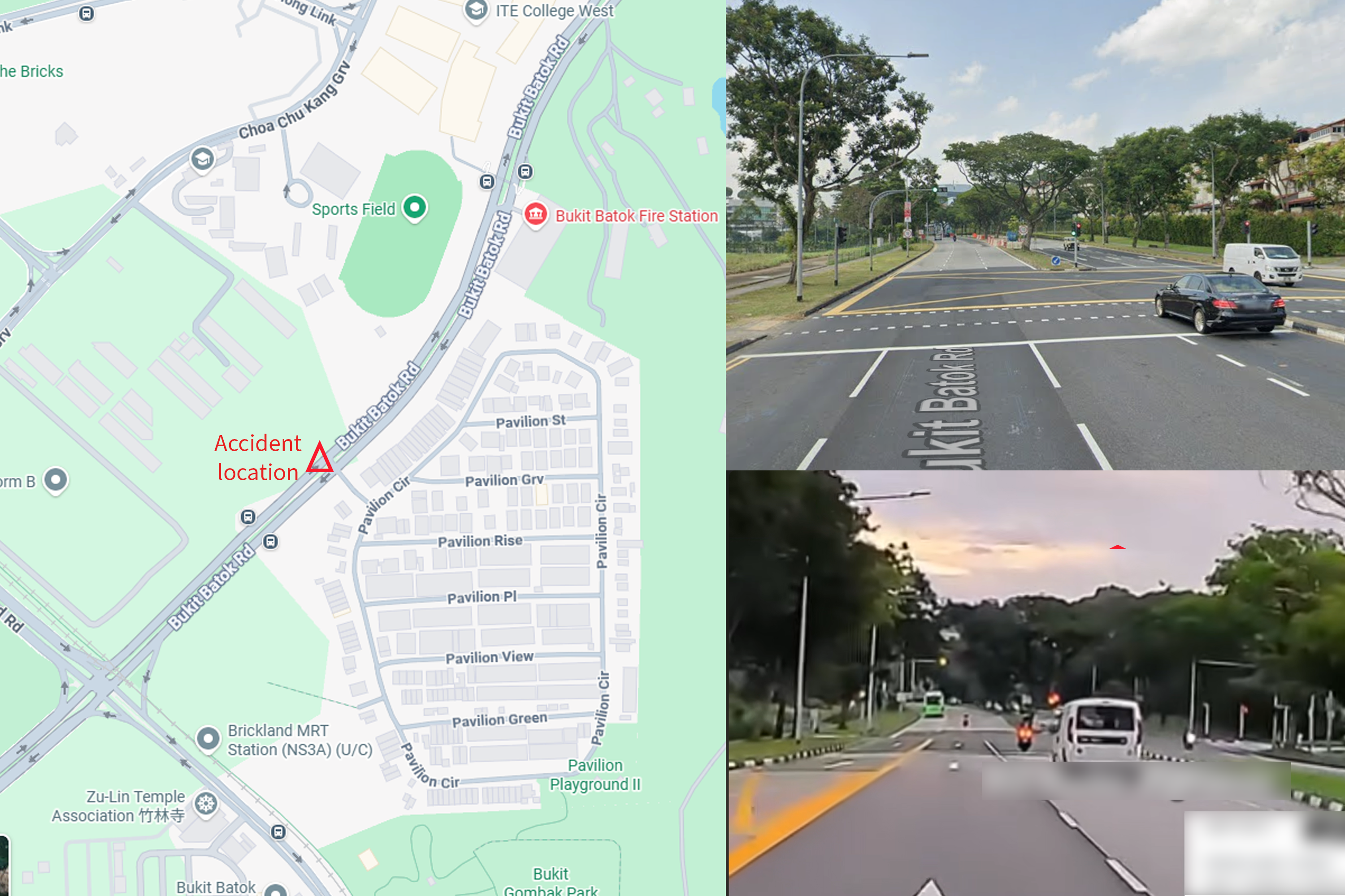 Map showing where the accident took place. 