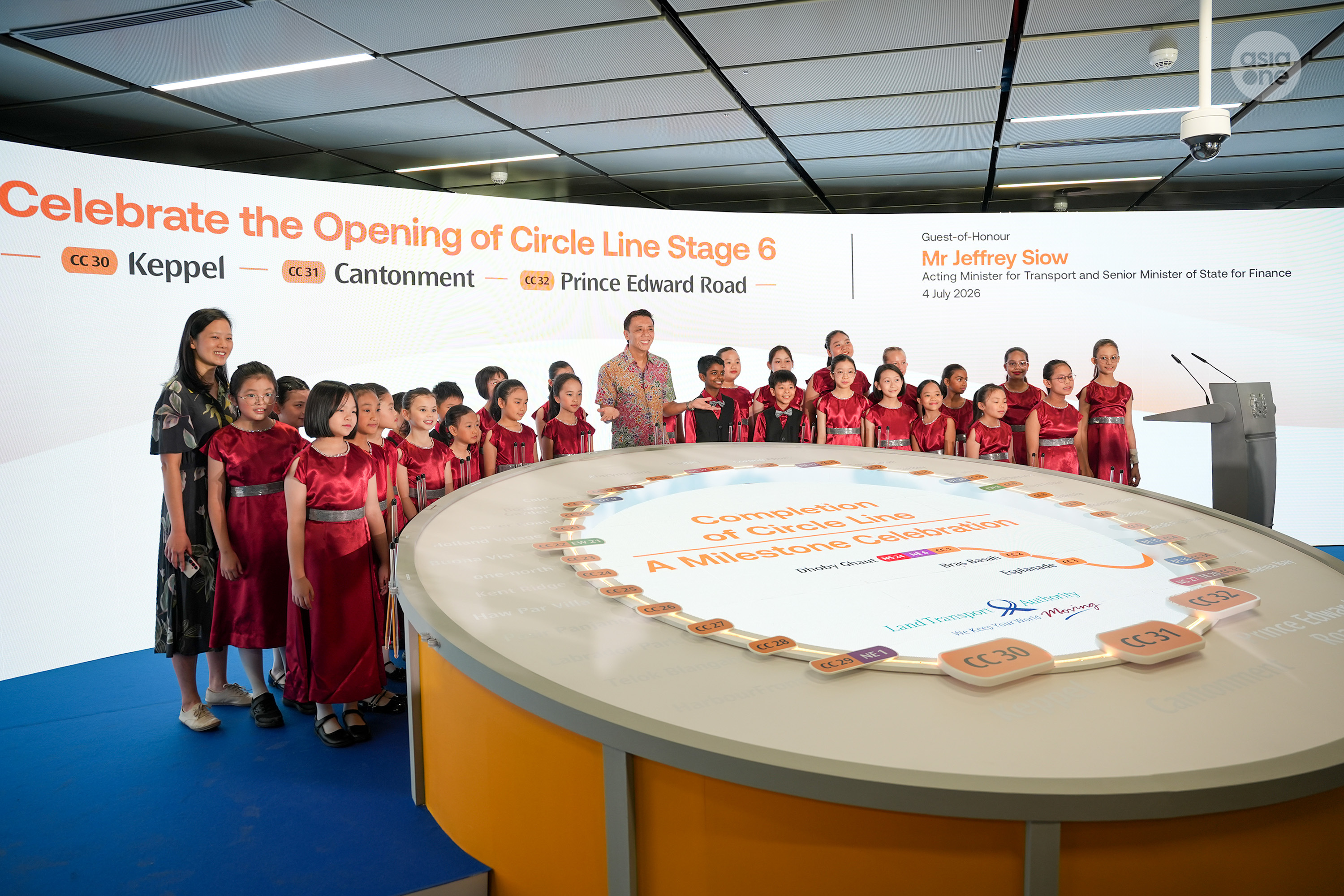 Acting Minister for Transport Jeffrey Siow at the opening of CCL6 on Saturday (July 4) morning.