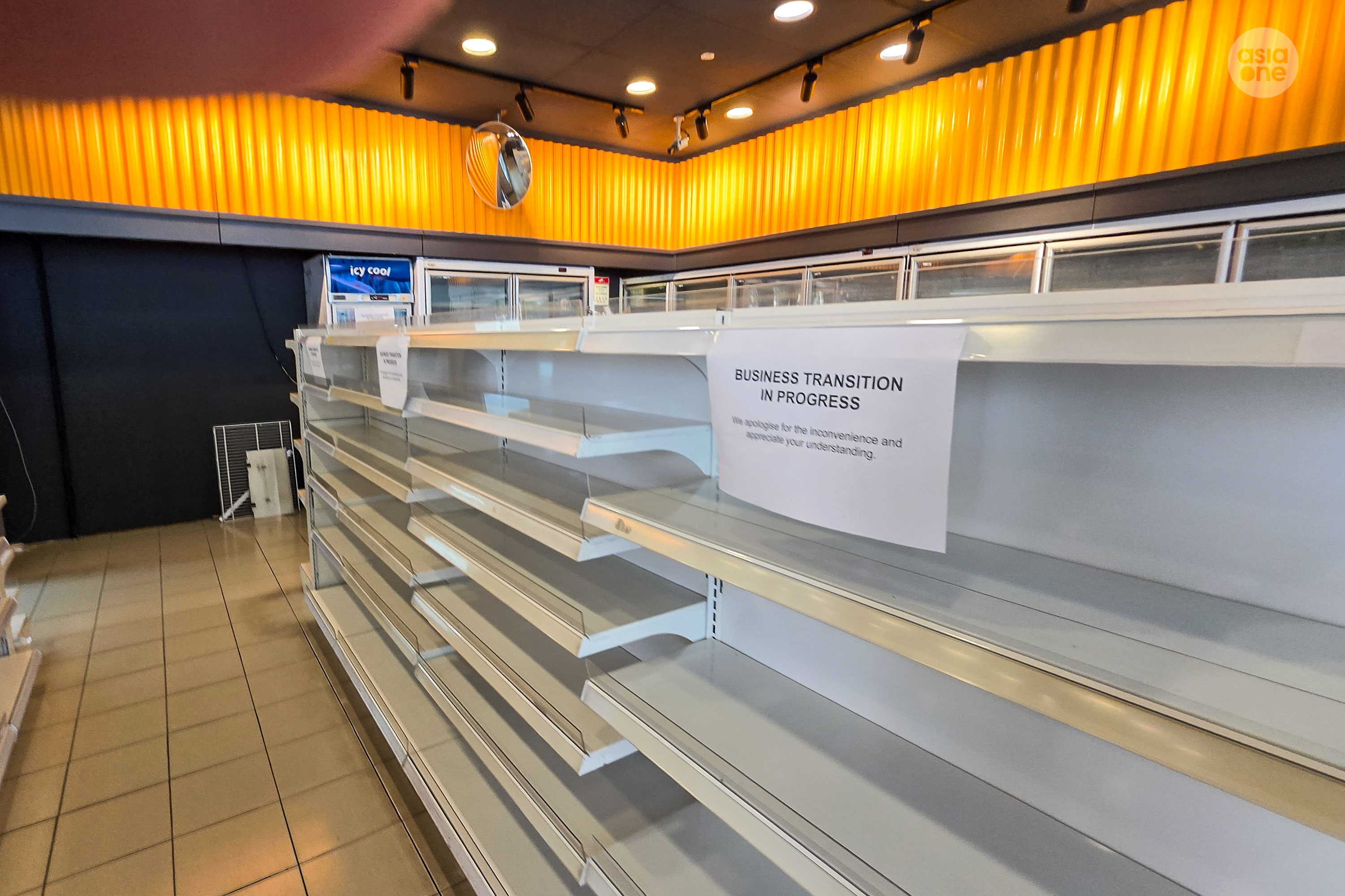 Shelves at Esso's outlet across Singapore have emptied out ahead of the transition from FairPrice Xpress to Cold Storage.