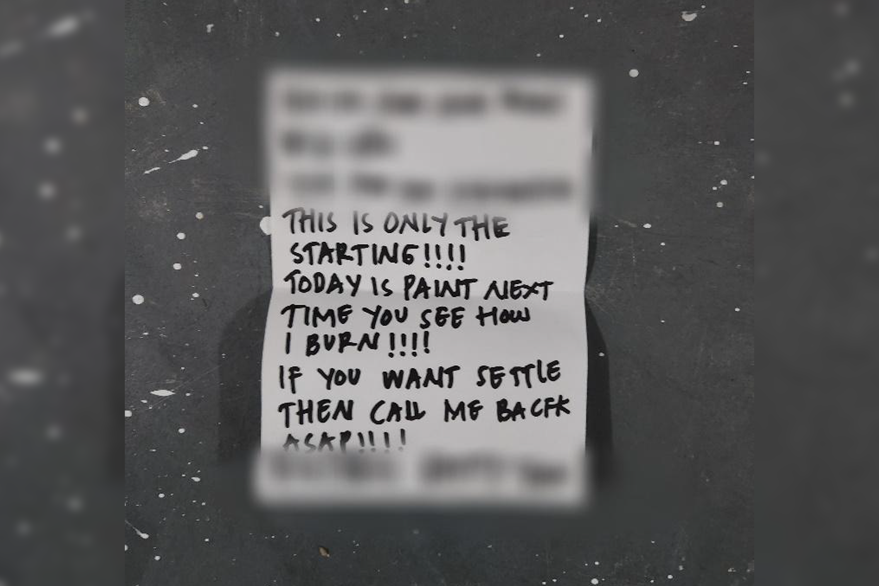 A debtor's note, allegedly left by the duo, was seized as case exhibit.