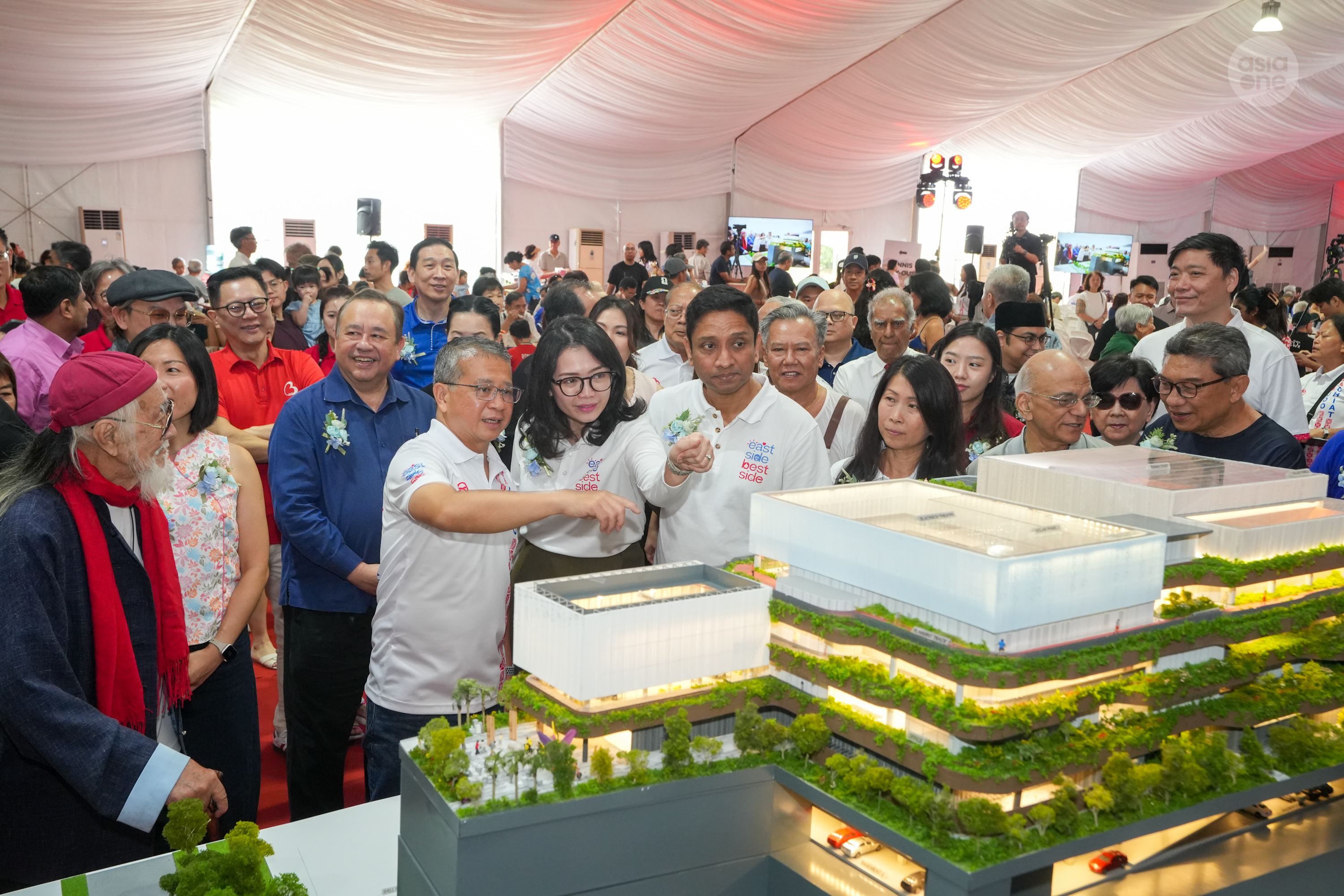 Law Minister Edwin Tong and fellow East Coast GRC MPs being briefed on the different spaces in the new Joo Chiat CC, catered for the varied needs of residents.