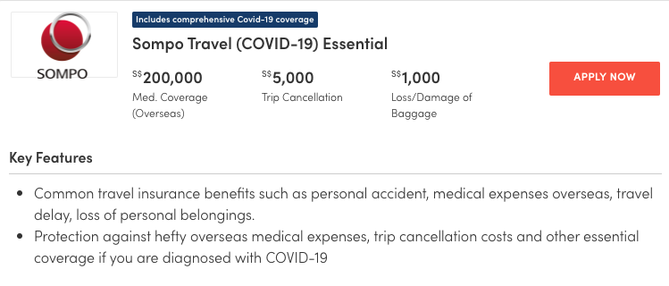 travel insurance comparison singapore 2022