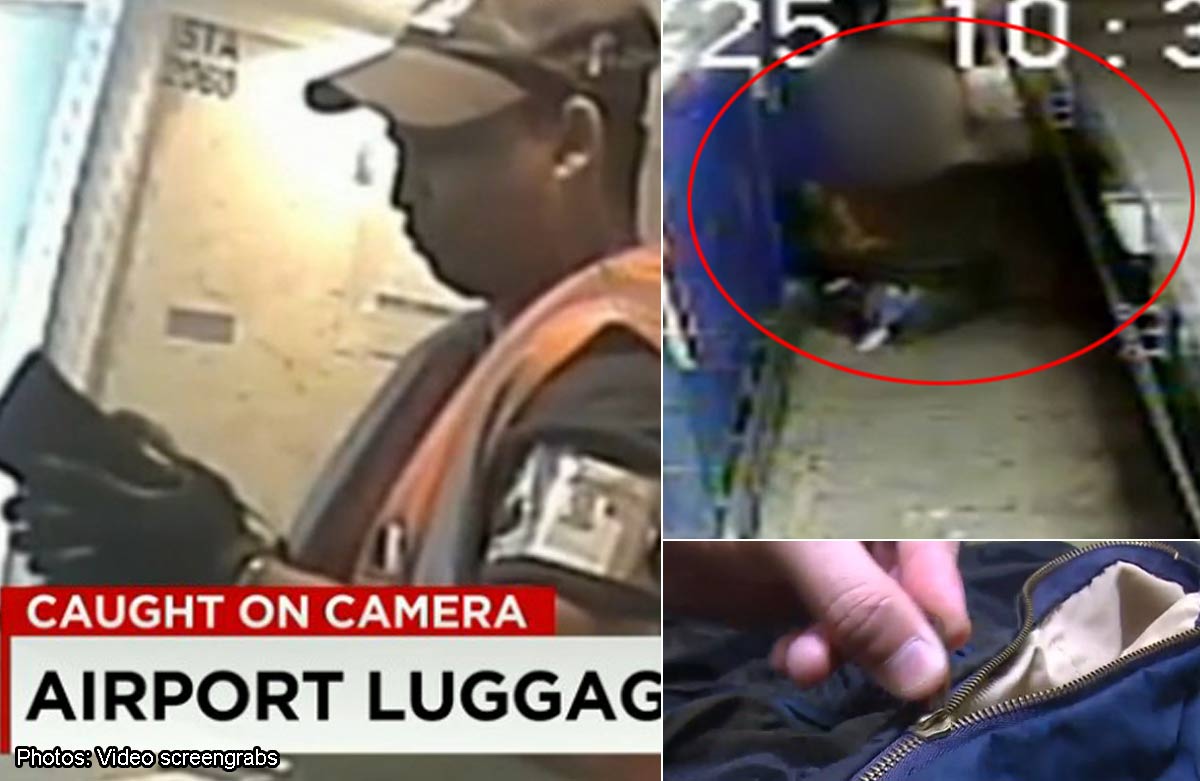 Caught on camera Airport employees steal from tourists' luggage, World