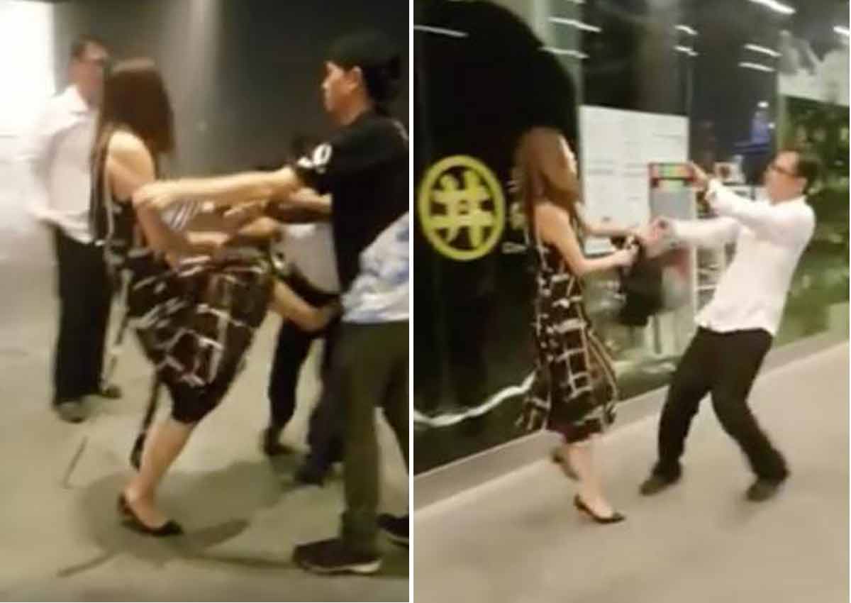 Woman kicks security guard in groin after evading cab fare.