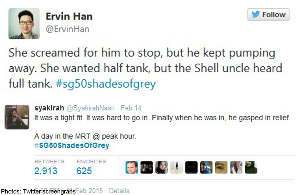 S Poreans Post Suggestive 50 Shades Of Grey Tweets With Local Twist Singapore News Asiaone